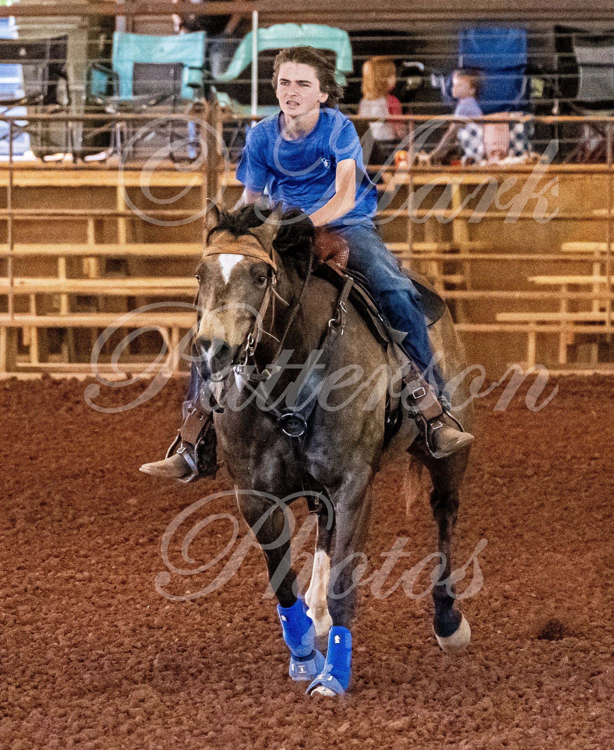 May 3, 2026, a barrel racing team competing at Latigo Farm in Landrum, SC. #12428