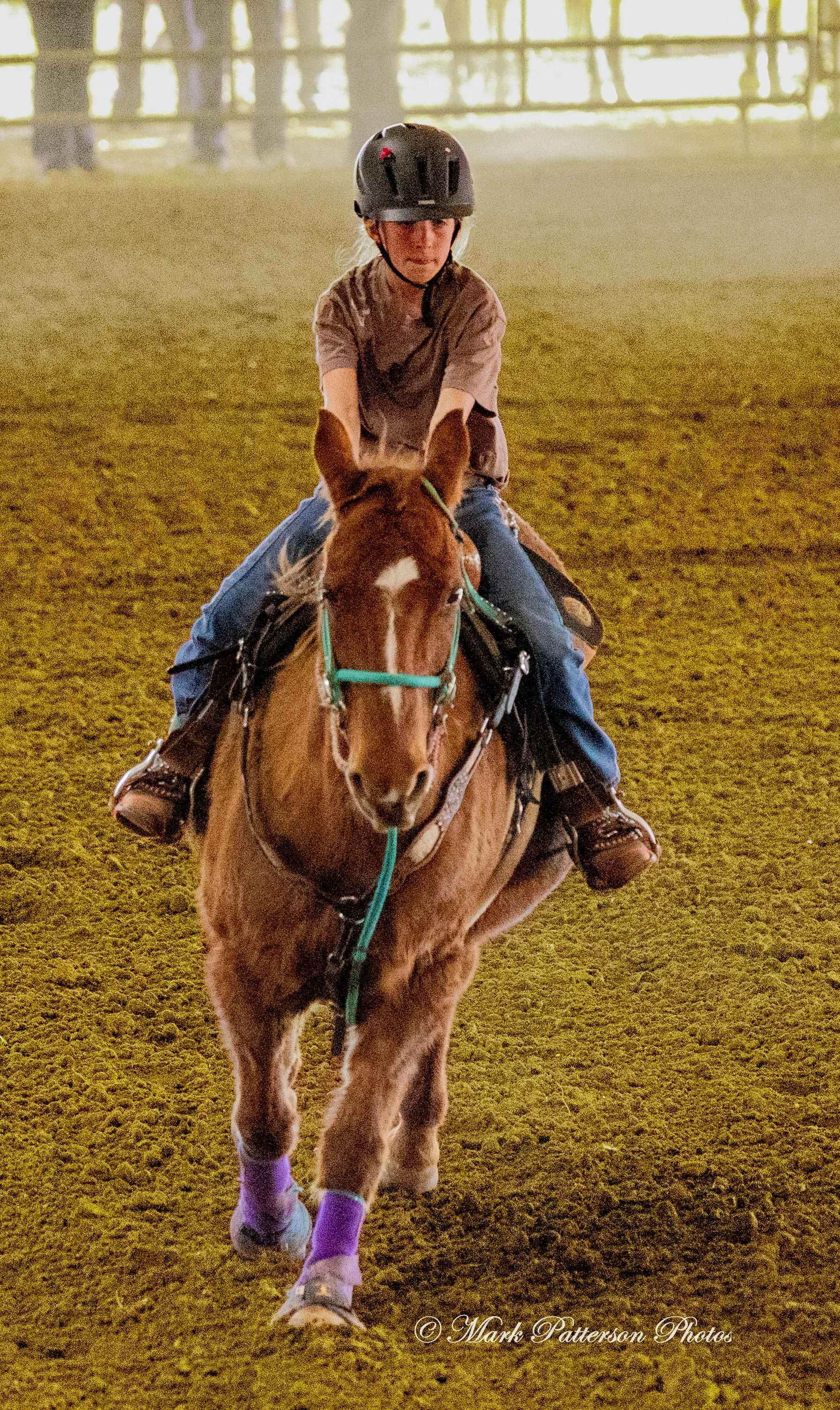 January 4, 2026, a barrel racing team competing at Latigo Farm in Landrum. #17501