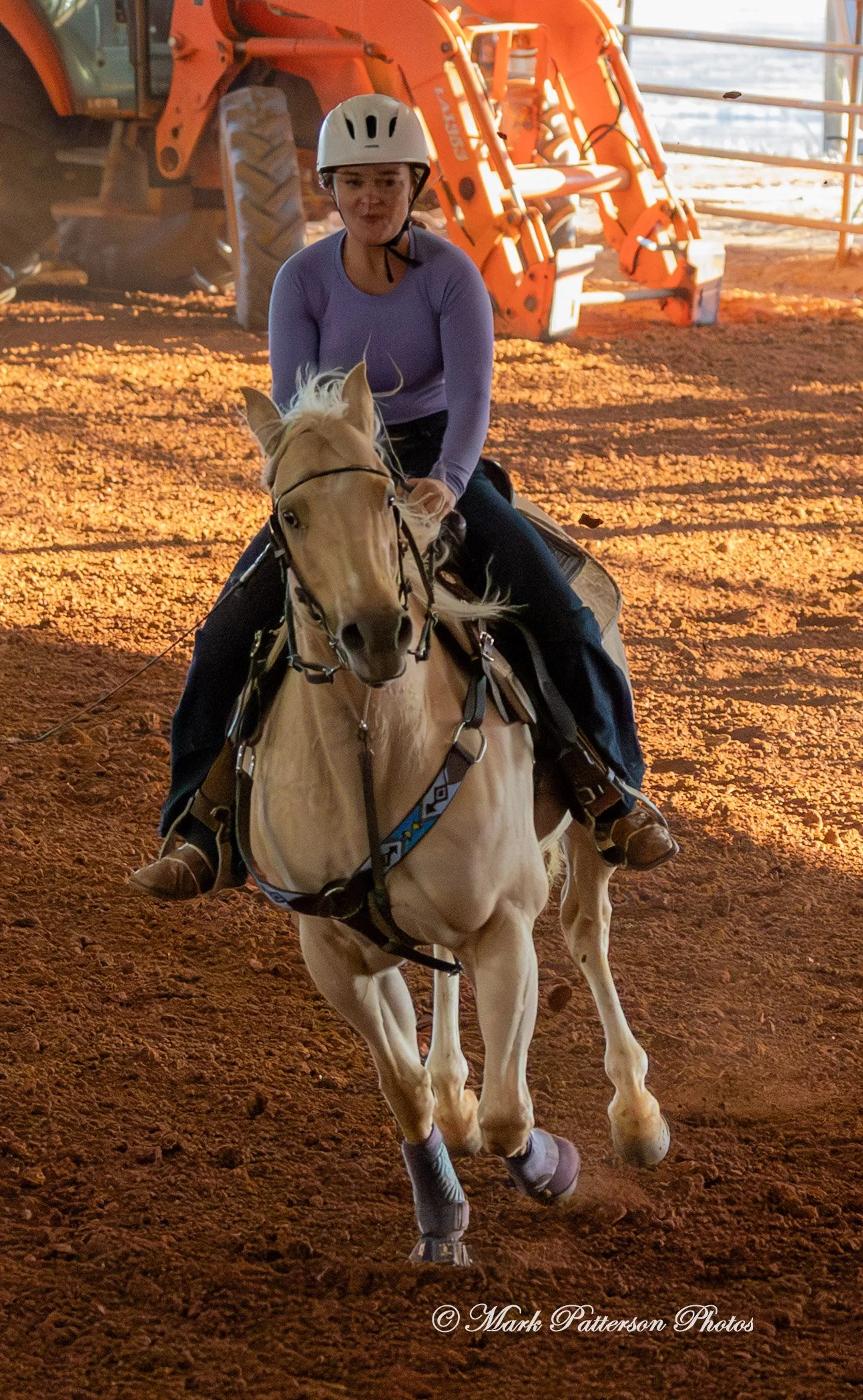January 4, 2026, a barrel racing team competing at Latigo Farm in Landrum. #17932