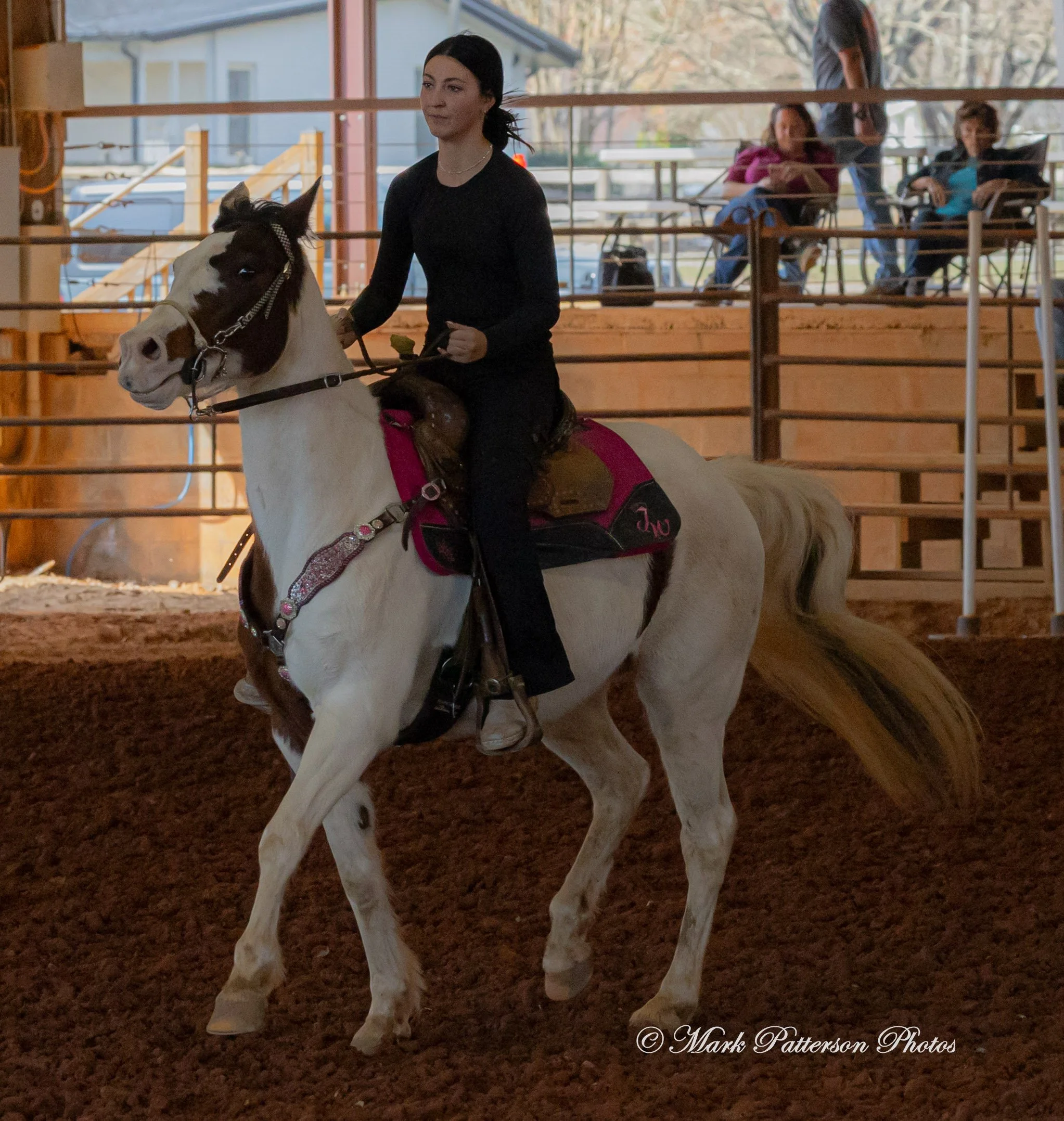March 1, 2026, a barrel racing team competing at Latigo Farm in Landrum, SC. #24700
