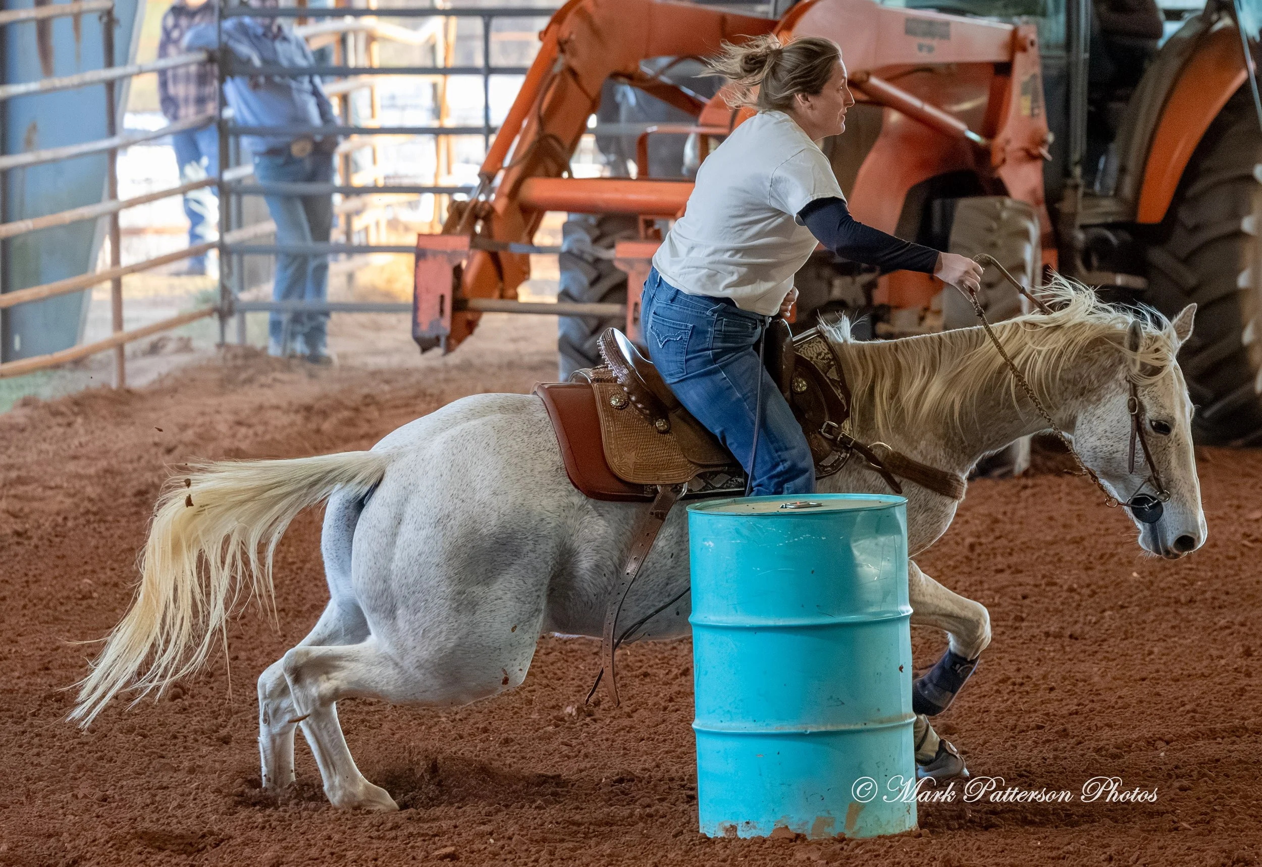 January 4, 2026, a barrel racing team competing at Latigo Farm in Landrum. #18340