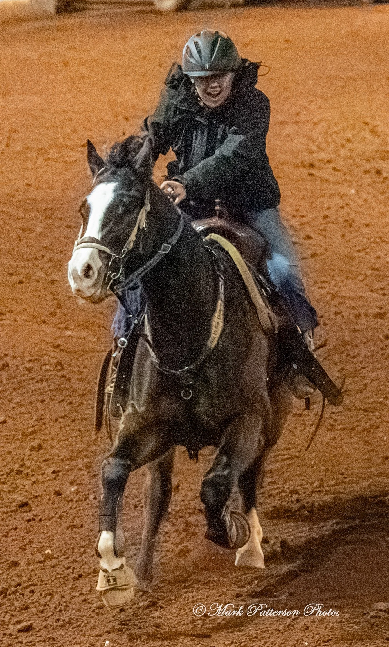 January 4, 2026, a barrel racing team competing at Latigo Farm in Landrum. #18782