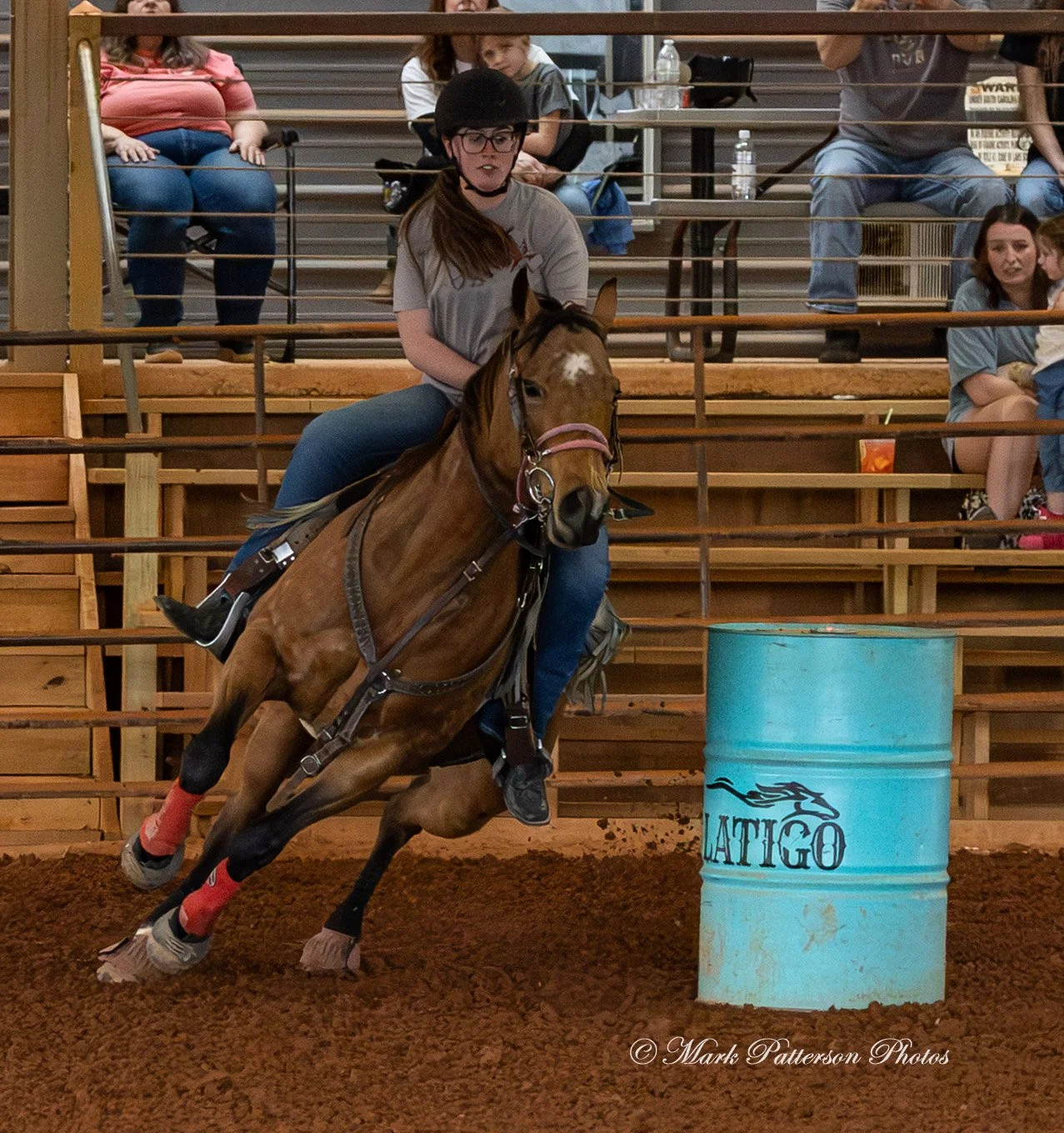 March 1, 2026, a barrel racing team competing at Latigo Farm in Landrum, SC. #25048