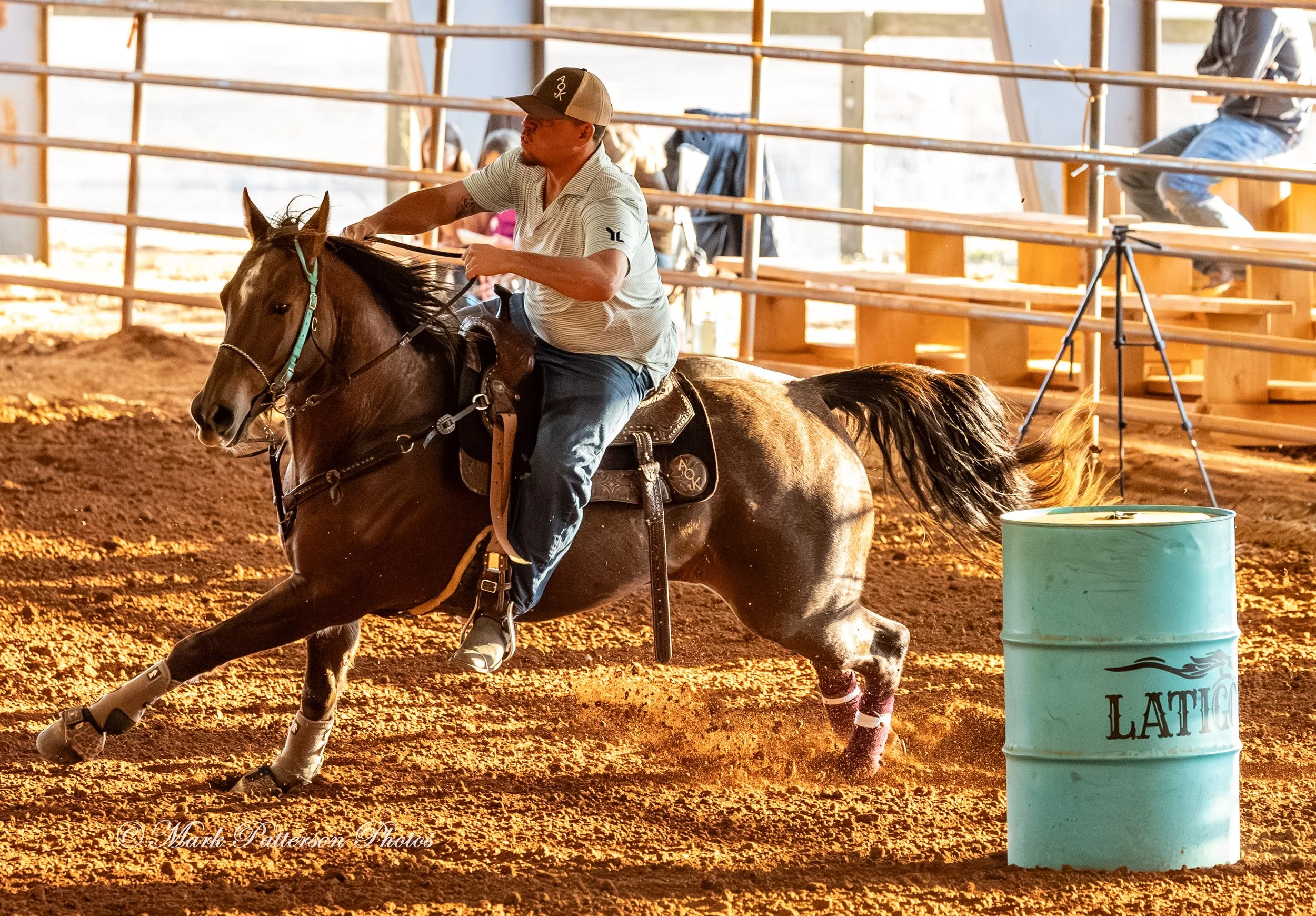 January 4, 2026, a barrel racing team competing at Latigo Farm in Landrum. #18060
