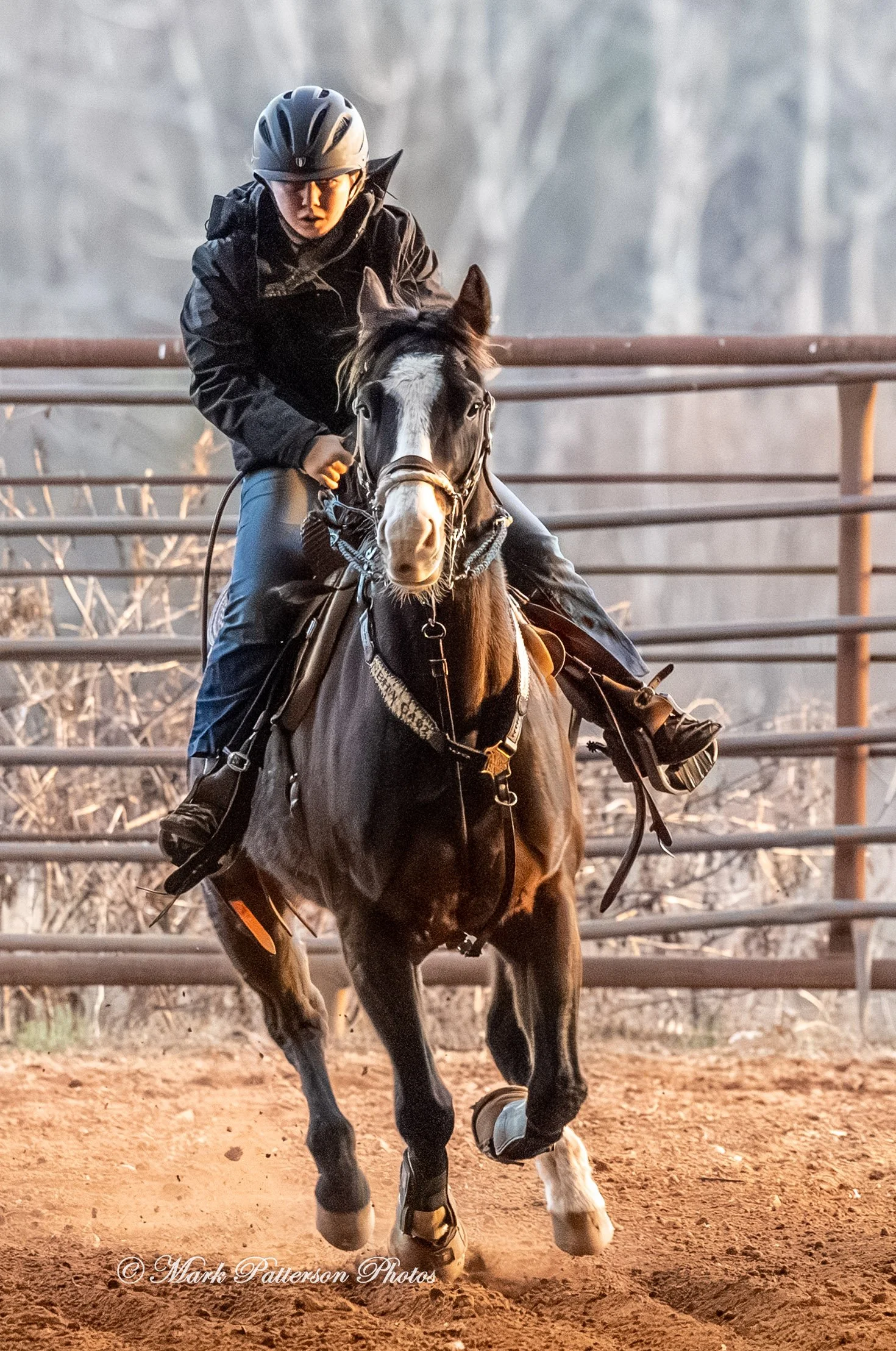 January 4, 2026, a barrel racing team competing at Latigo Farm in Landrum. #18753