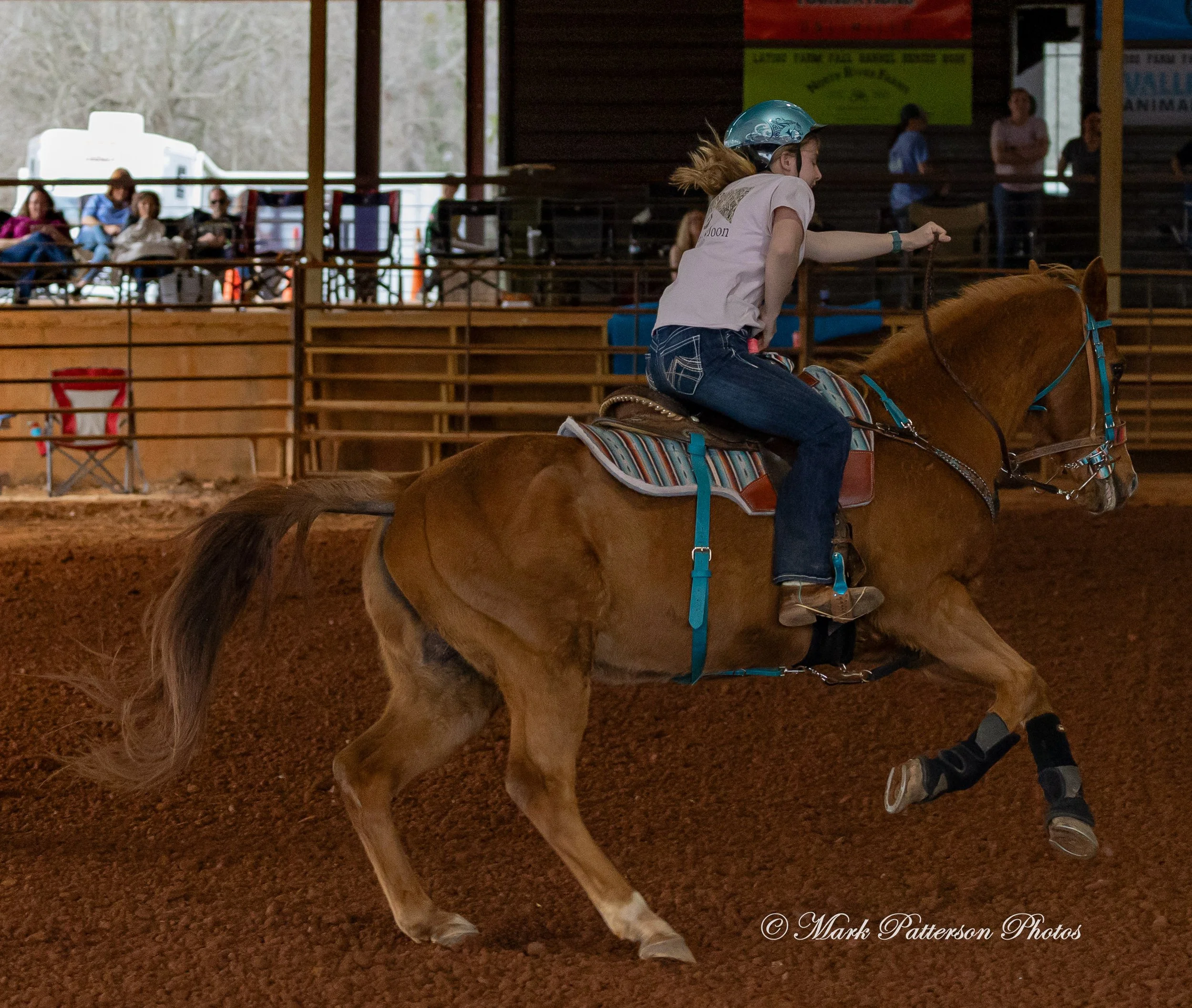 March 1, 2026, a barrel racing team competing at Latigo Farm in Landrum, SC. #25451