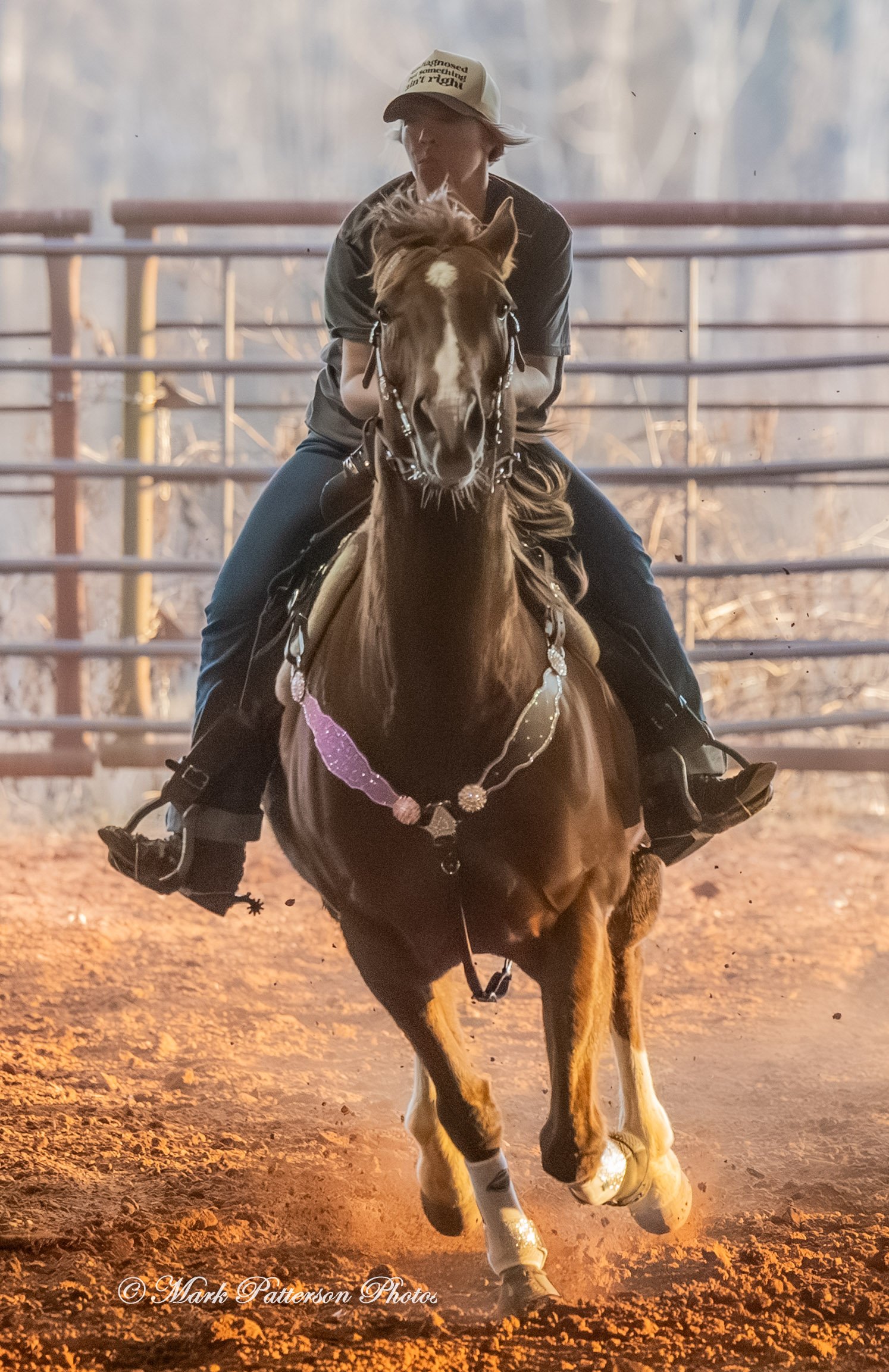January 4, 2026, a barrel racing team competing at Latigo Farm in Landrum. #18505