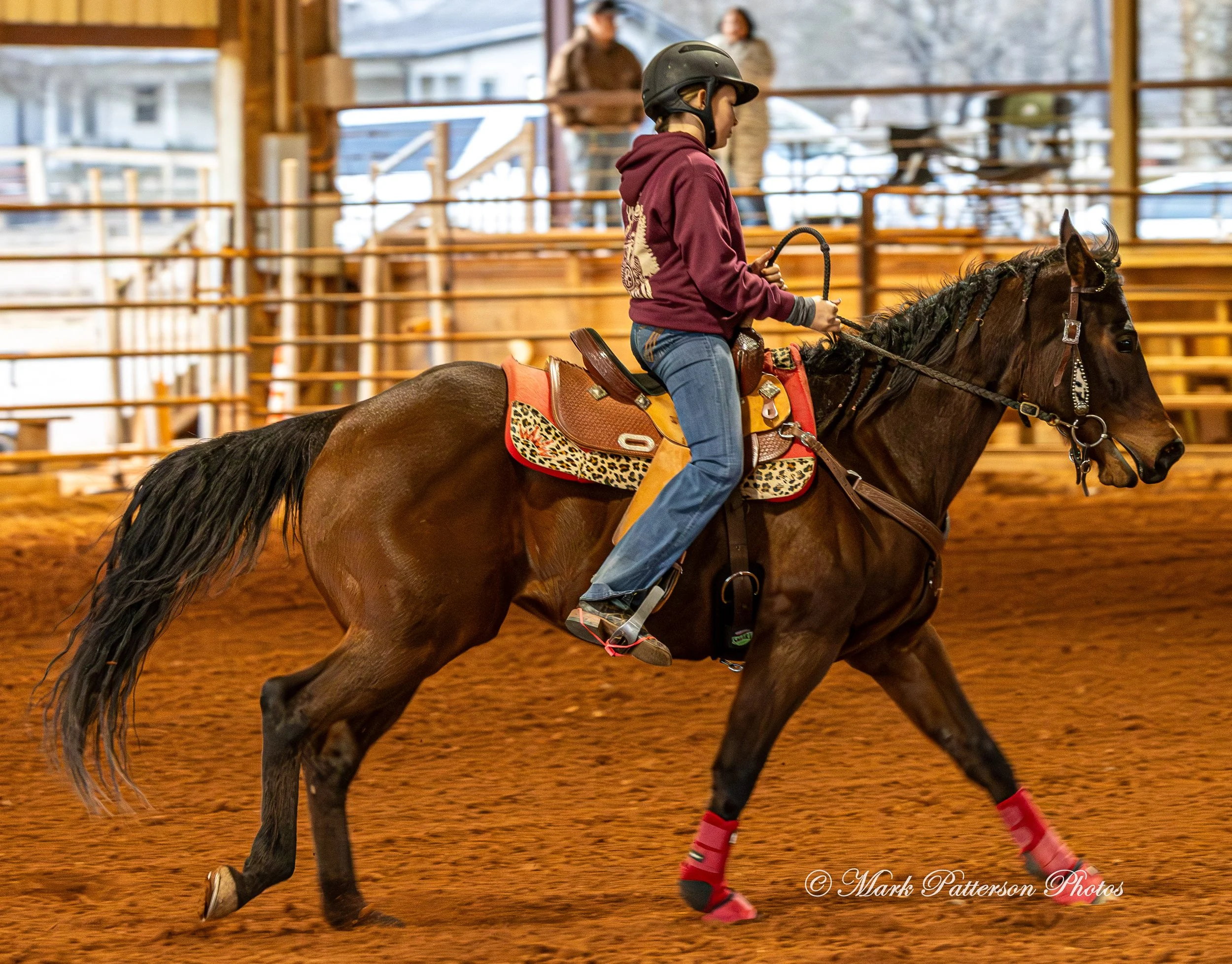 February 8, 2026, a barrel racing team competing at Latigo Farm in Landrum, SC. #23268