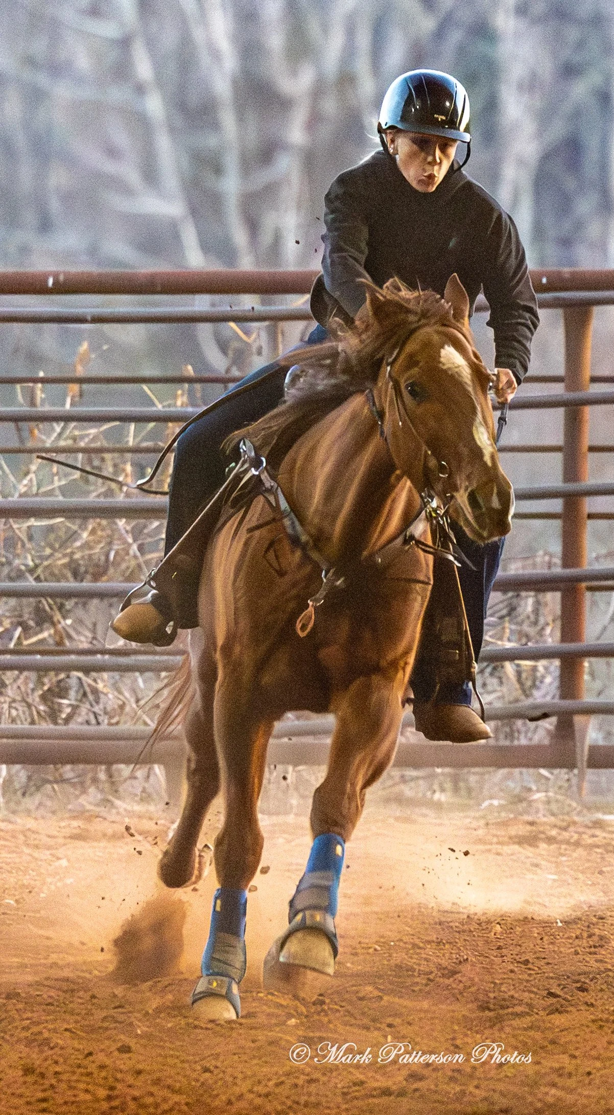 January 4, 2026, a barrel racing team competing at Latigo Farm in Landrum. #18788