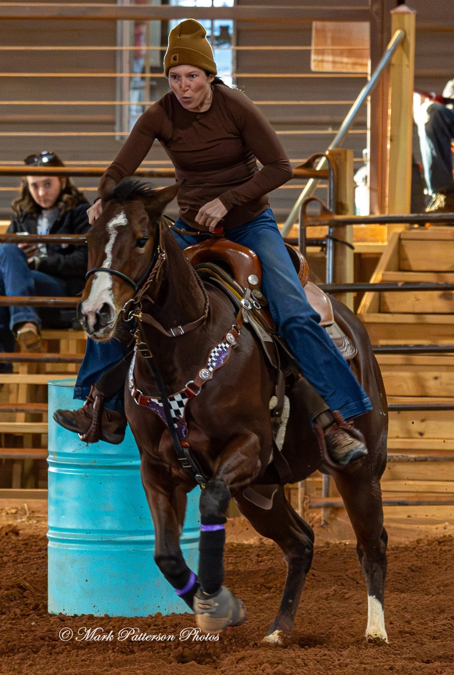 February 8, 2026, a barrel racing team competing at Latigo Farm in Landrum, SC. #22907