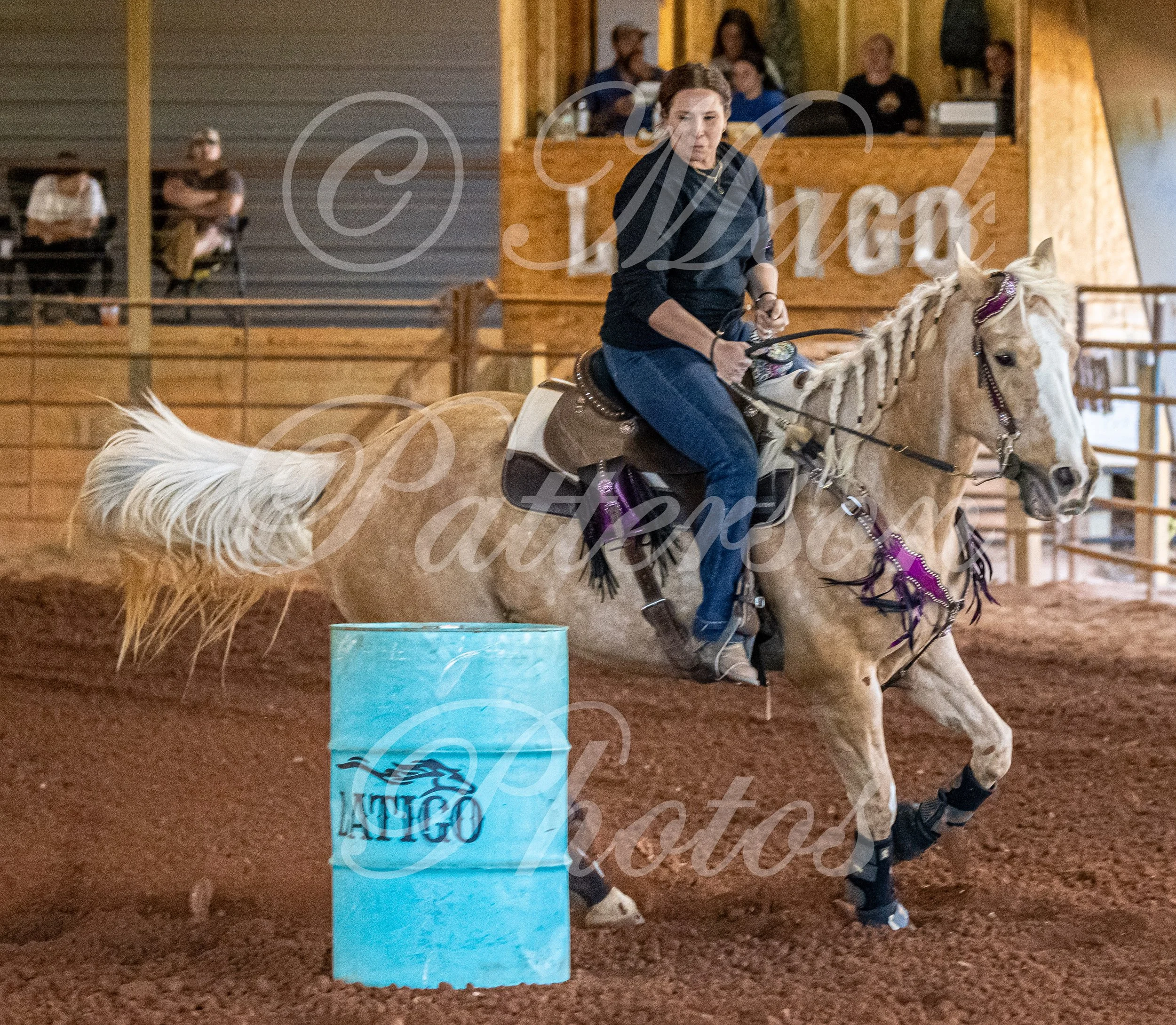 May 3, 2026, a barrel racing team competing at Latigo Farm in Landrum, SC. #13198