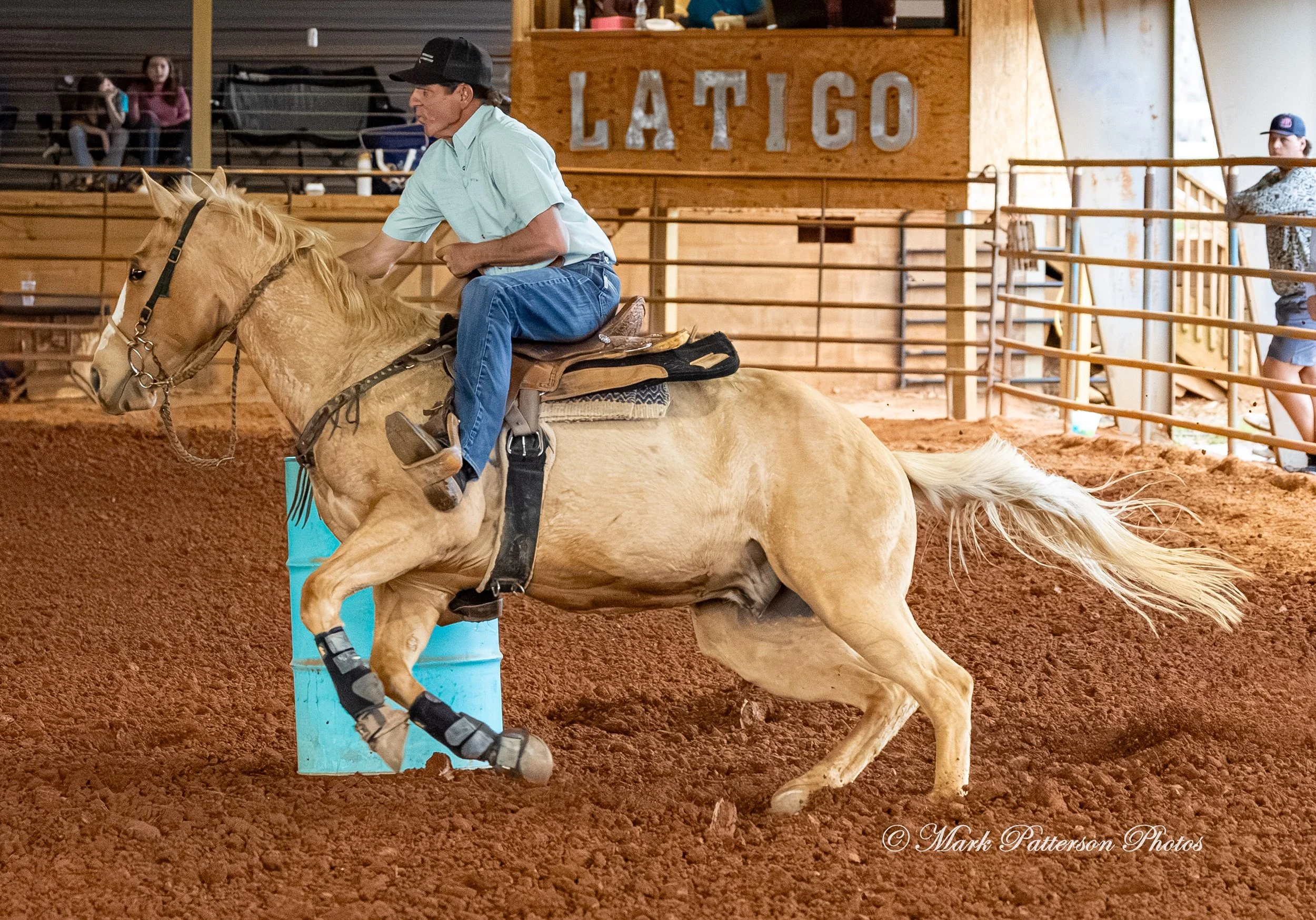 March 1, 2026, a barrel racing team competing at Latigo Farm in Landrum, SC. #26211