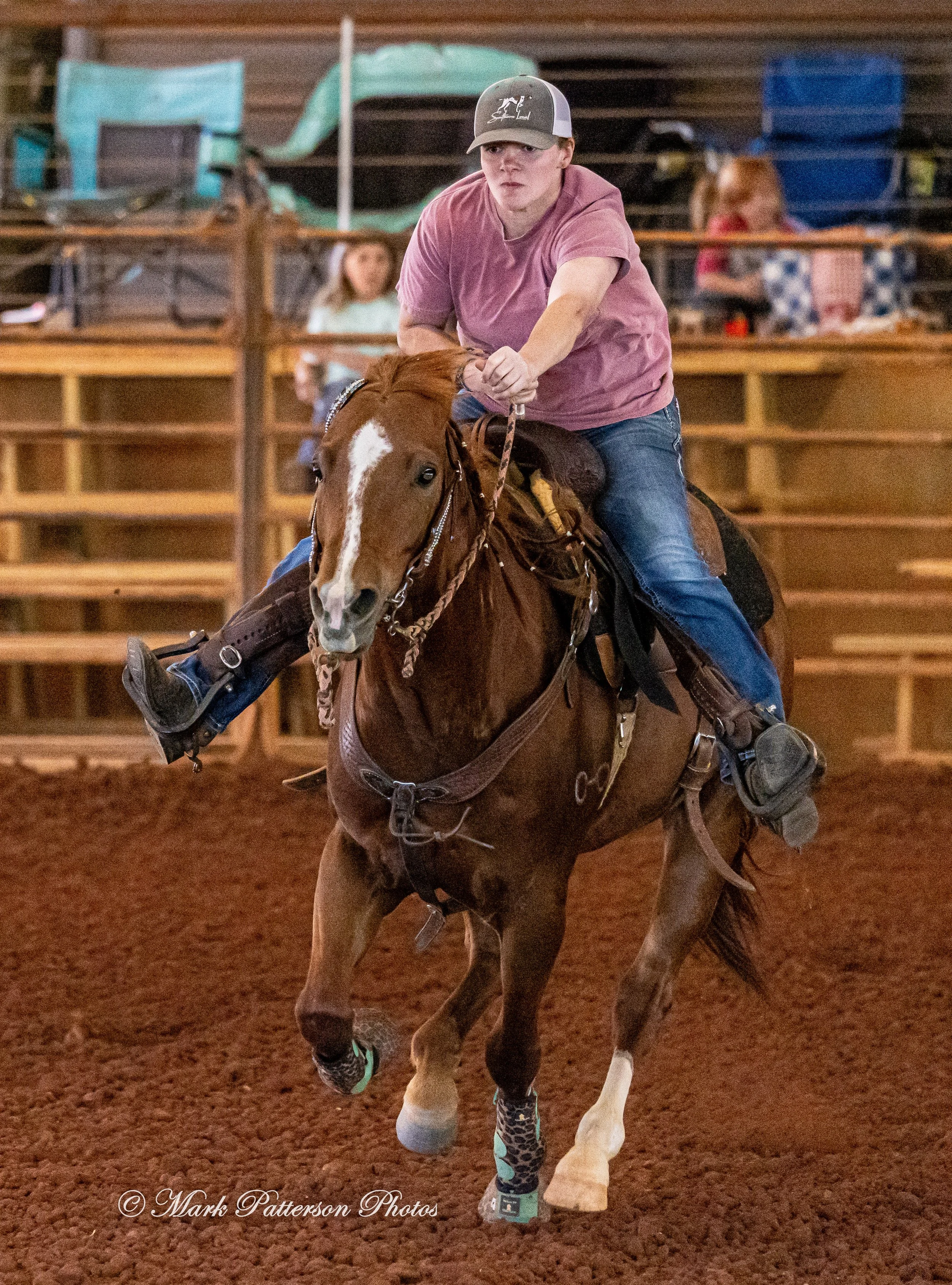 May 3, 2026, a barrel racing team competing at Latigo Farm in Landrum, SC. #12580