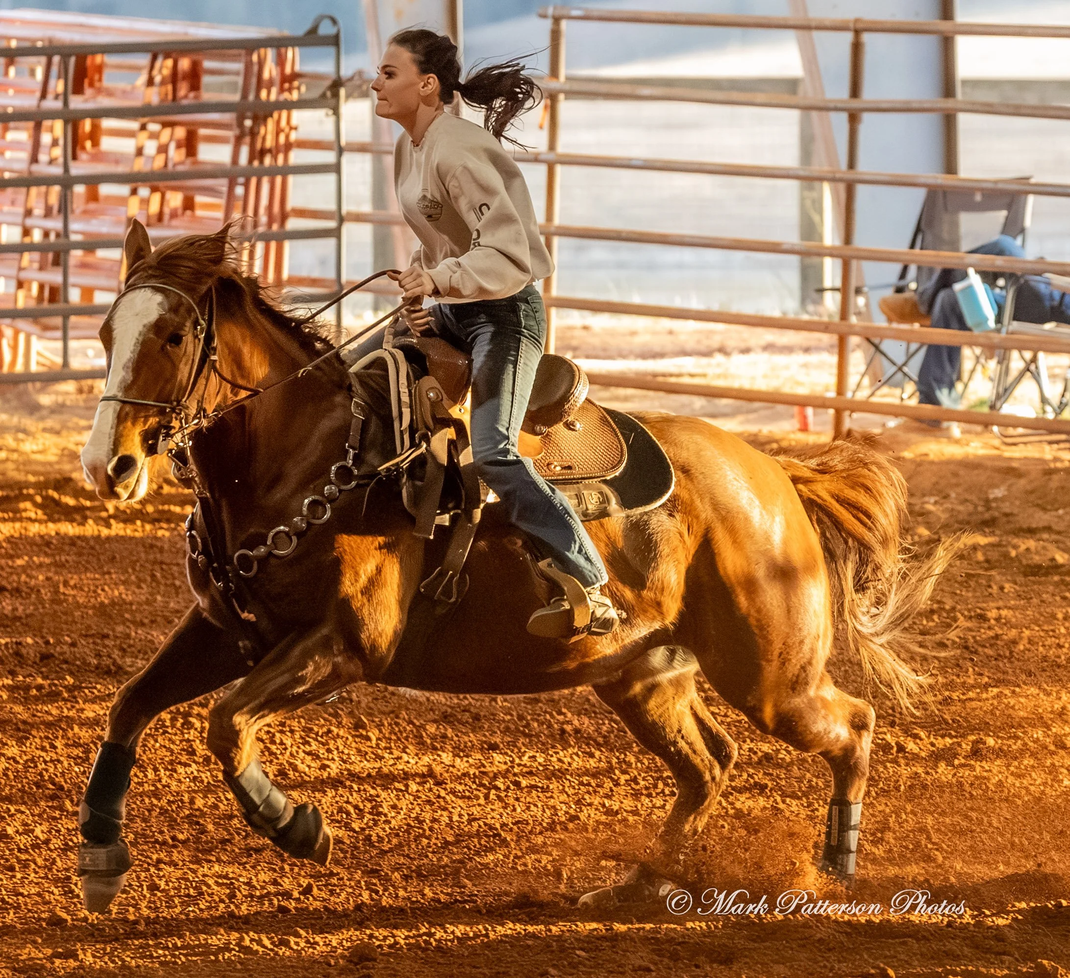 January 4, 2026, a barrel racing team competing at Latigo Farm in Landrum. #18382