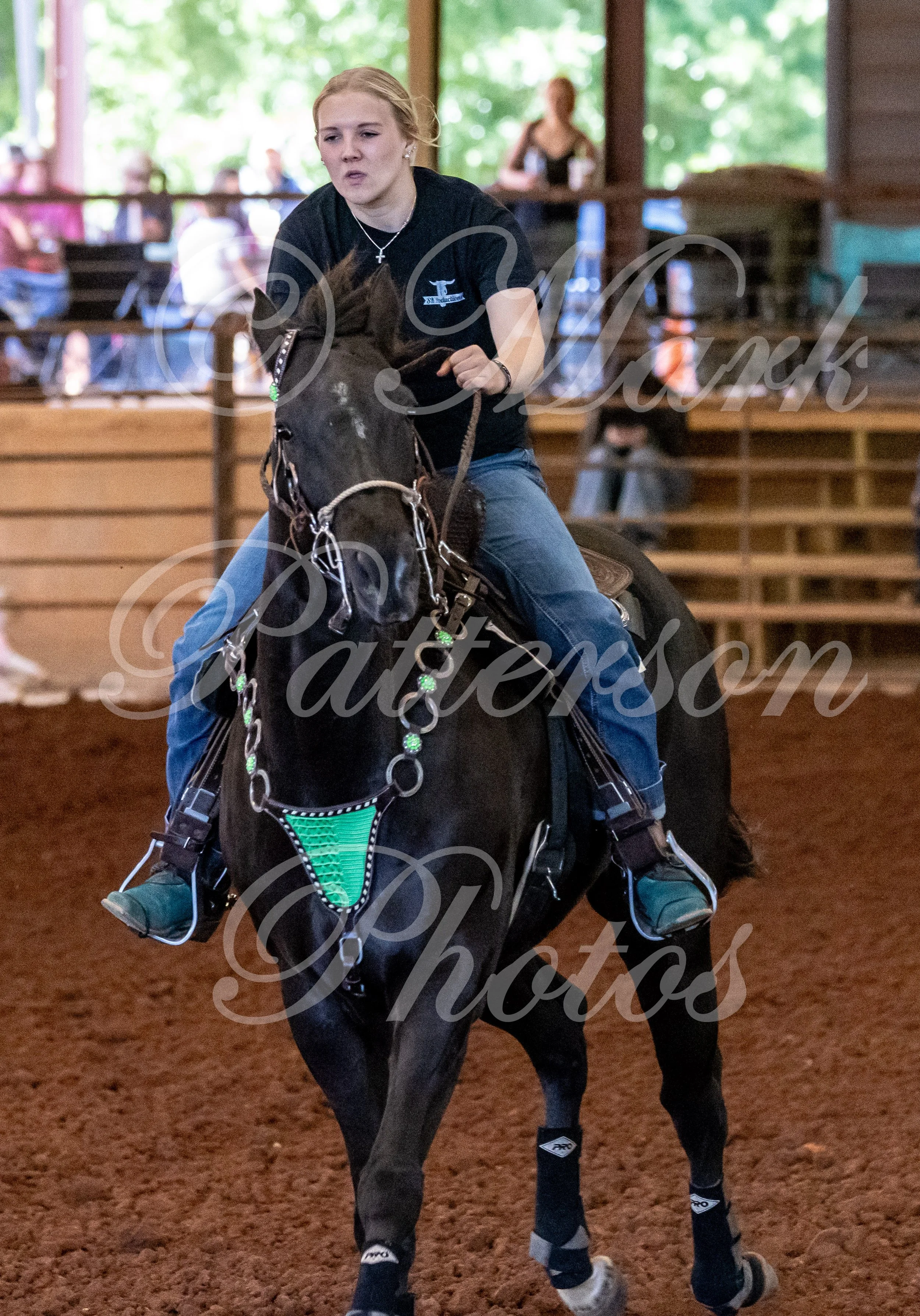 May 3, 2026, a barrel racing team competing at Latigo Farm in Landrum, SC. #11412