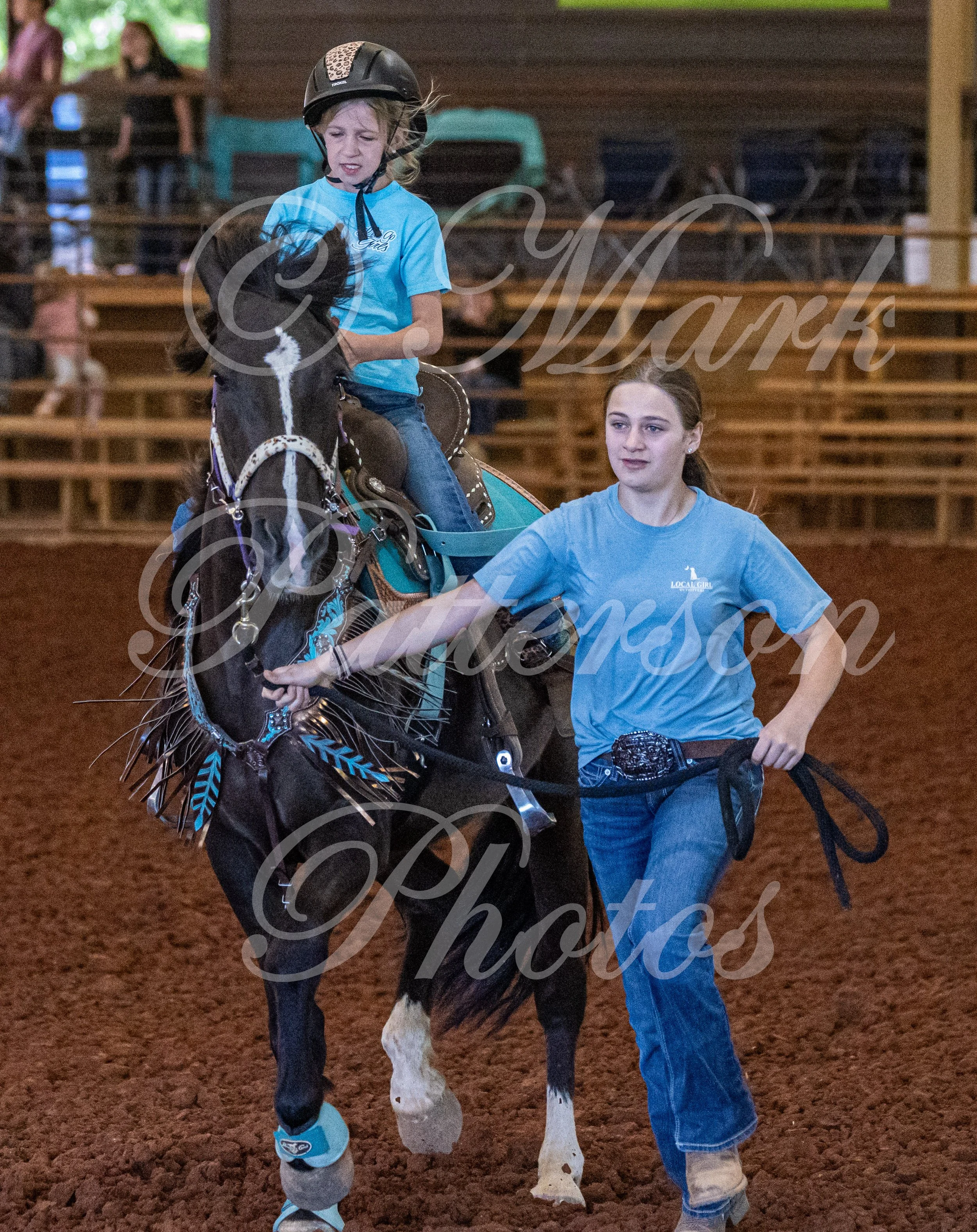May 3, 2026, a barrel racing team competing at Latigo Farm in Landrum, SC. #110147