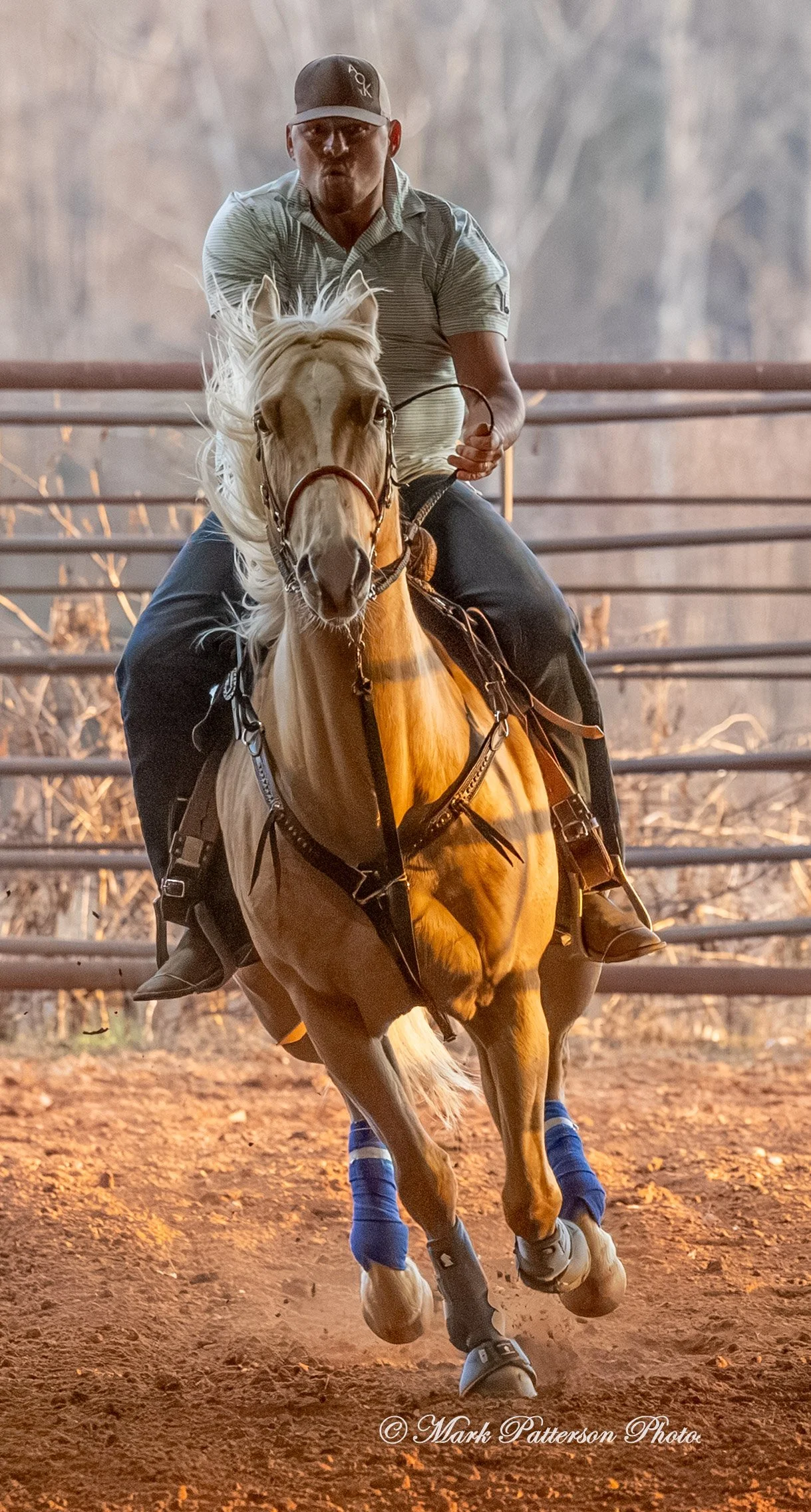 January 4, 2026, a barrel racing team competing at Latigo Farm in Landrum. #18699