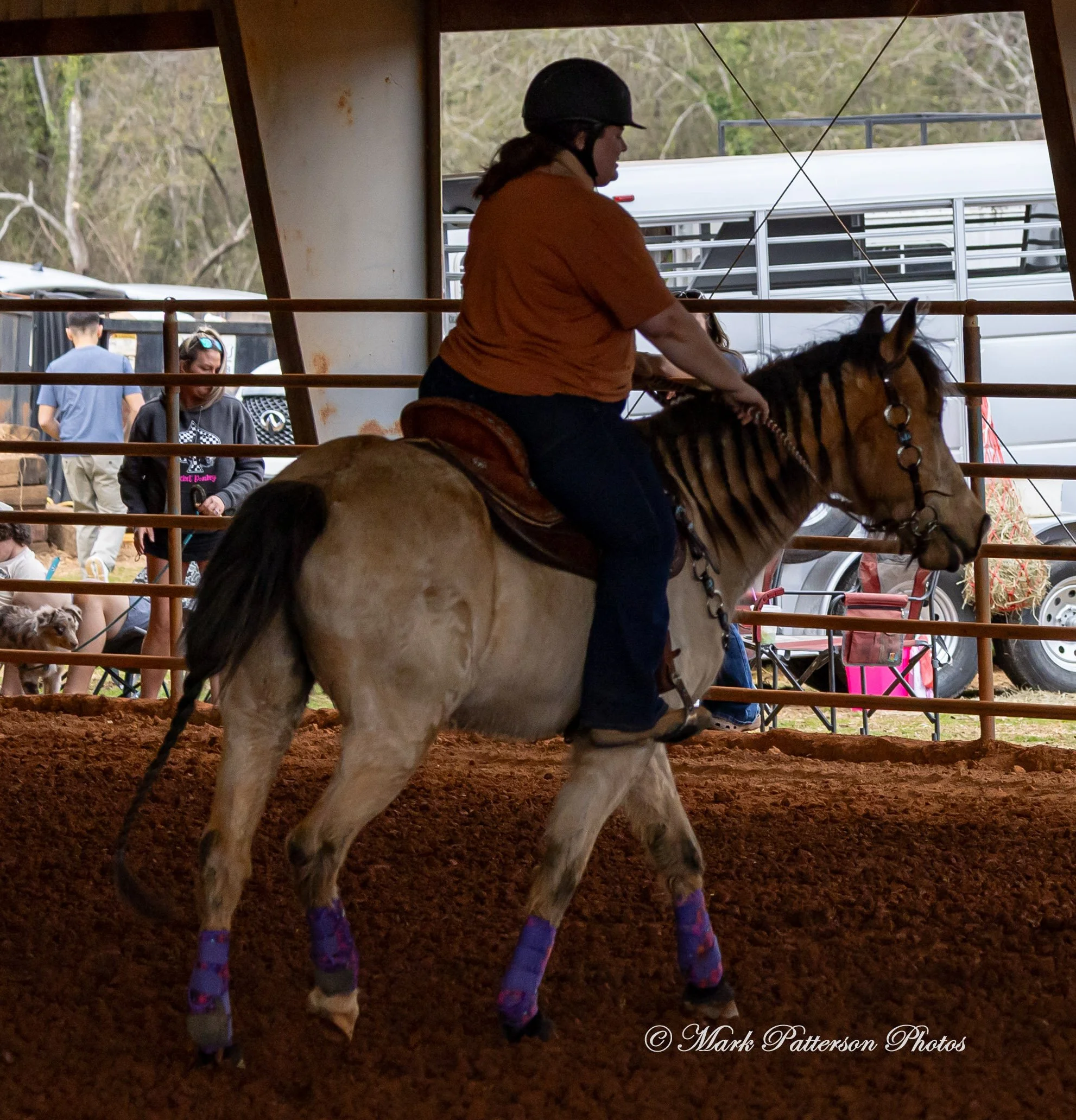 March 1, 2026, a barrel racing team competing at Latigo Farm in Landrum, SC. #24886