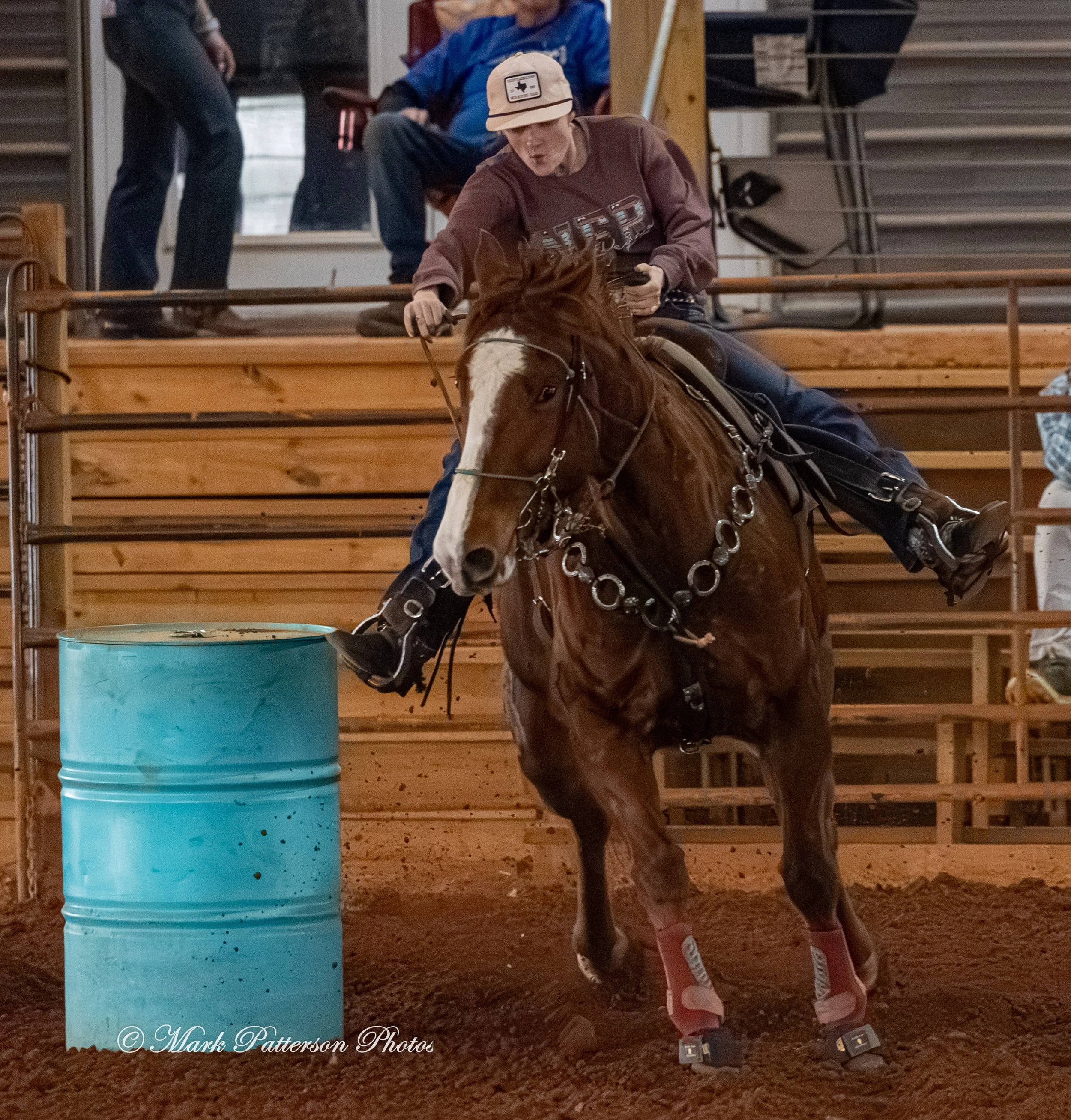 March 1, 2026, a barrel racing team competing at Latigo Farm in Landrum, SC. #26637