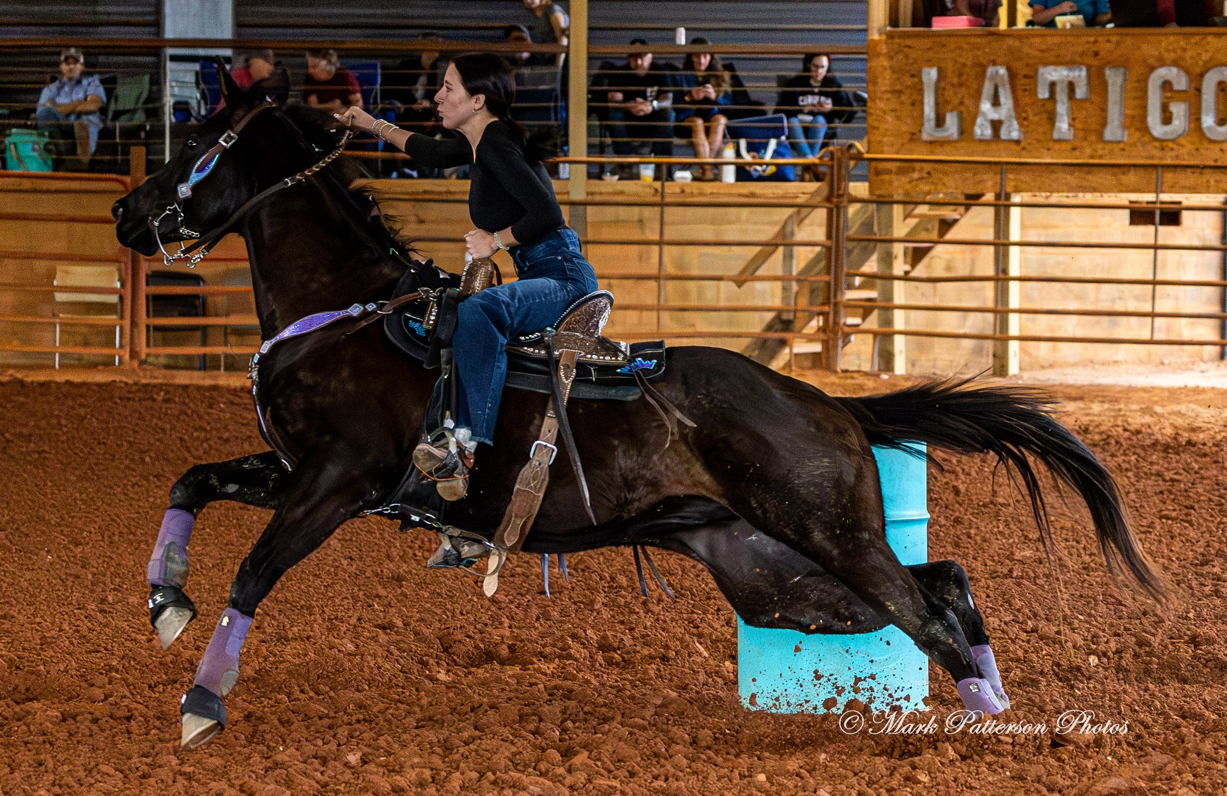 March 1, 2026, a barrel racing team competing at Latigo Farm in Landrum, SC. #25859