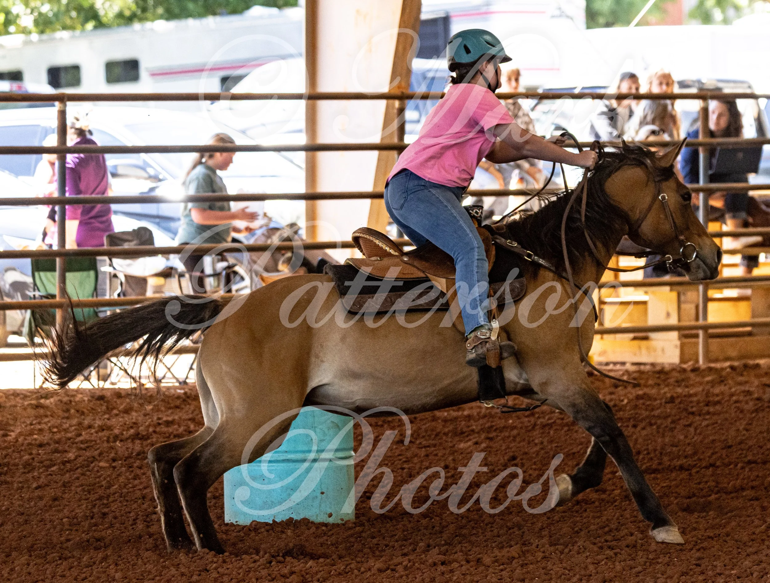May 3, 2026, a barrel racing team competing at Latigo Farm in Landrum, SC. #11847