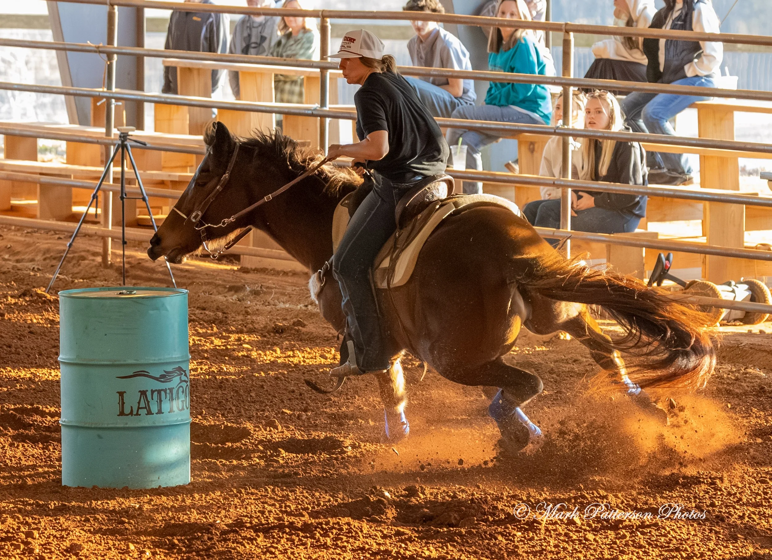 January 4, 2026, a barrel racing team competing at Latigo Farm in Landrum. #18101