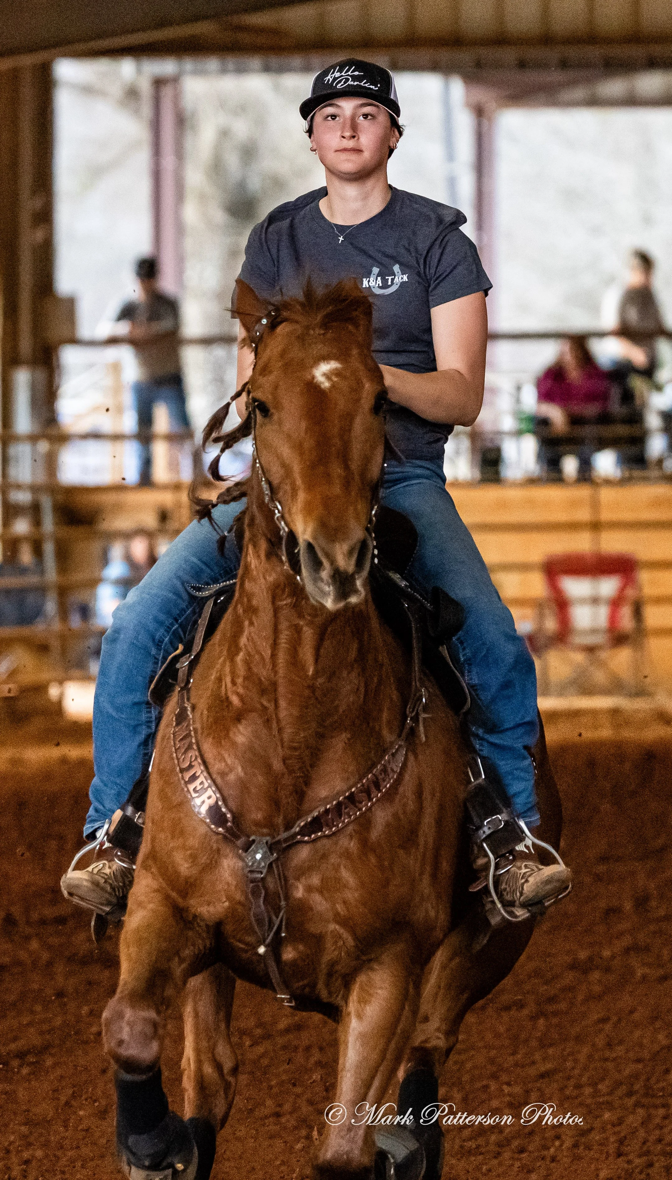 March 1, 2026, a barrel racing team competing at Latigo Farm in Landrum, SC. #25958