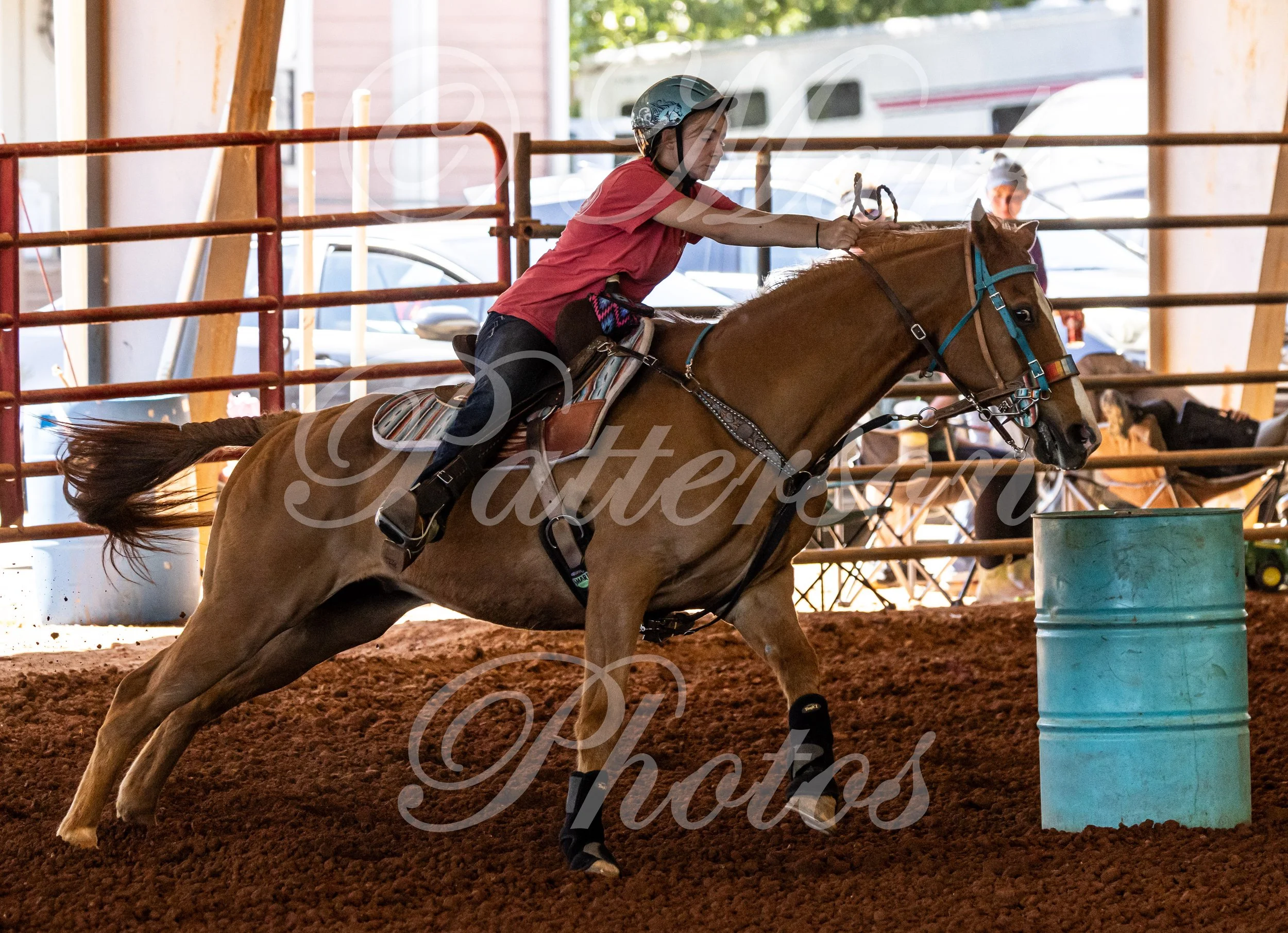May 3, 2026, a barrel racing team competing at Latigo Farm in Landrum, SC. #11897