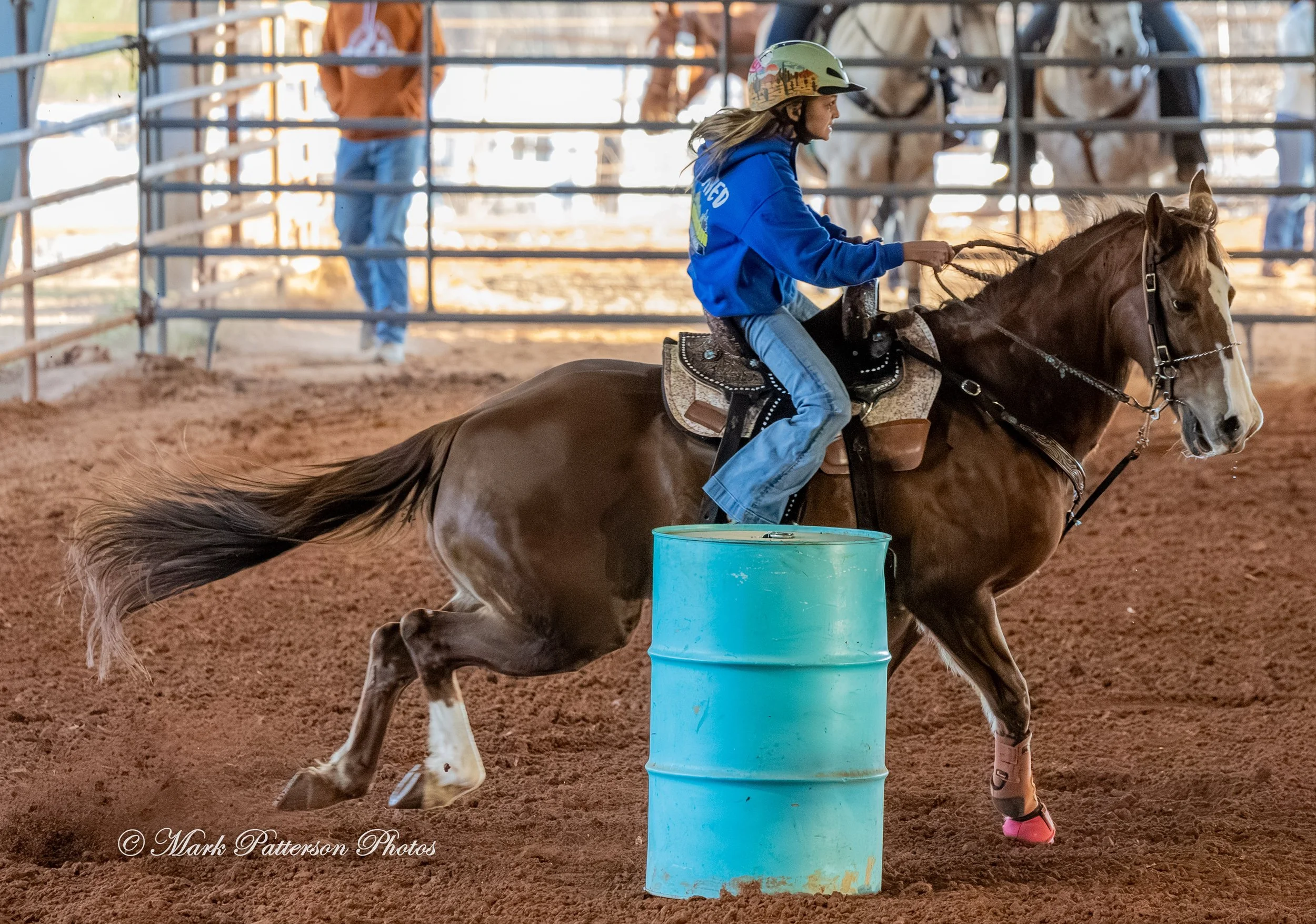 January 4, 2026, a barrel racing team competing at Latigo Farm in Landrum. #18202