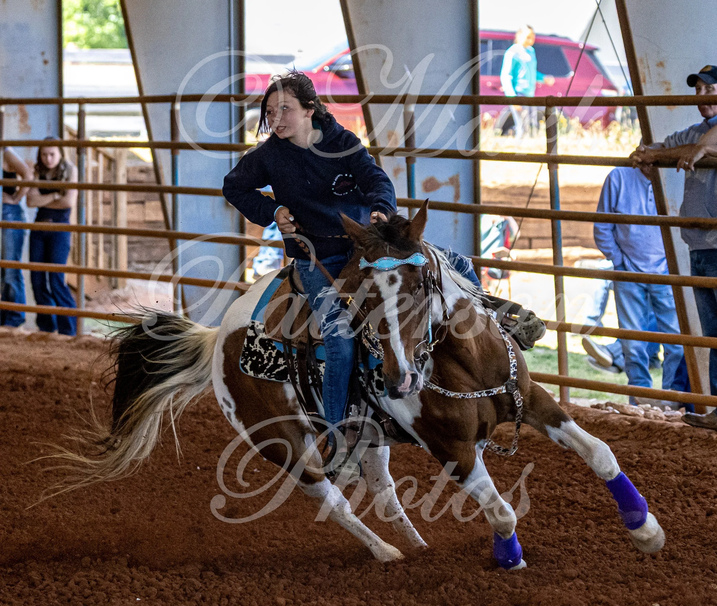 May 3, 2026, a barrel racing team competing at Latigo Farm in Landrum, SC. #11539