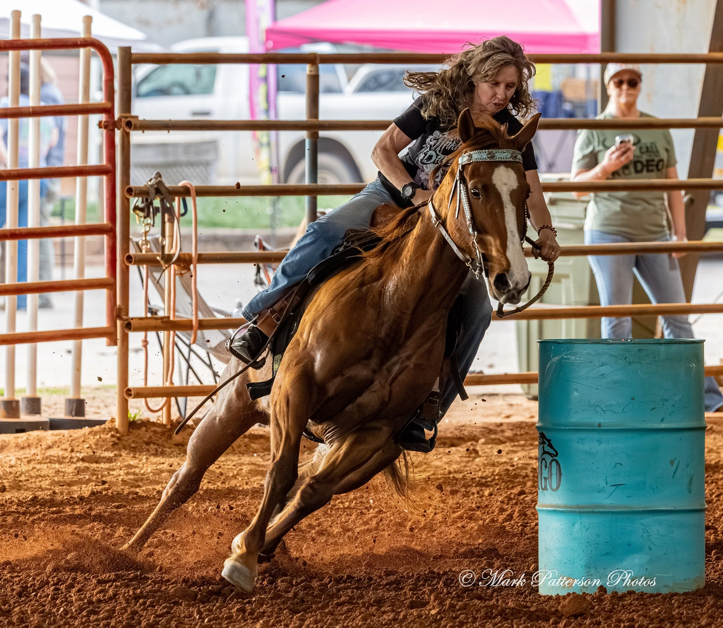 March 1, 2026, a barrel racing team competing at Latigo Farm in Landrum, SC. #26517