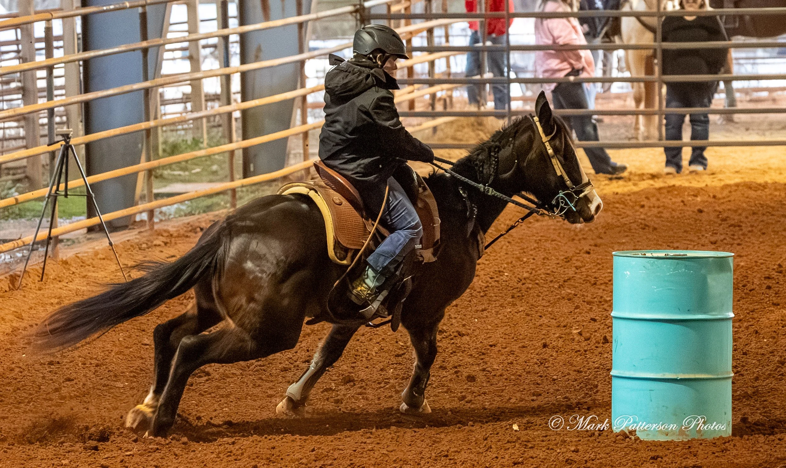 January 4, 2026, a barrel racing team competing at Latigo Farm in Landrum. #18778