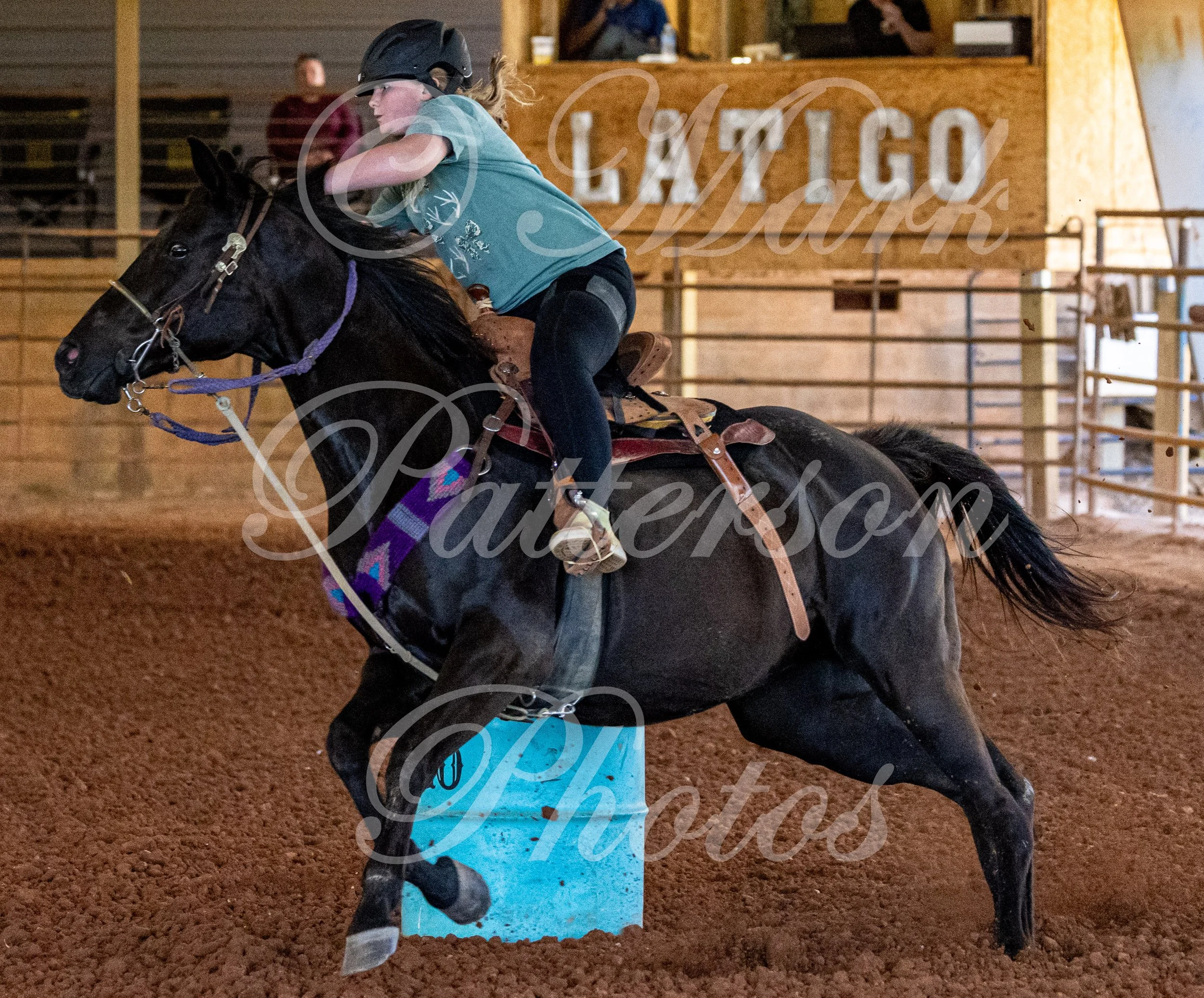 May 3, 2026, a barrel racing team competing at Latigo Farm in Landrum, SC. #110154