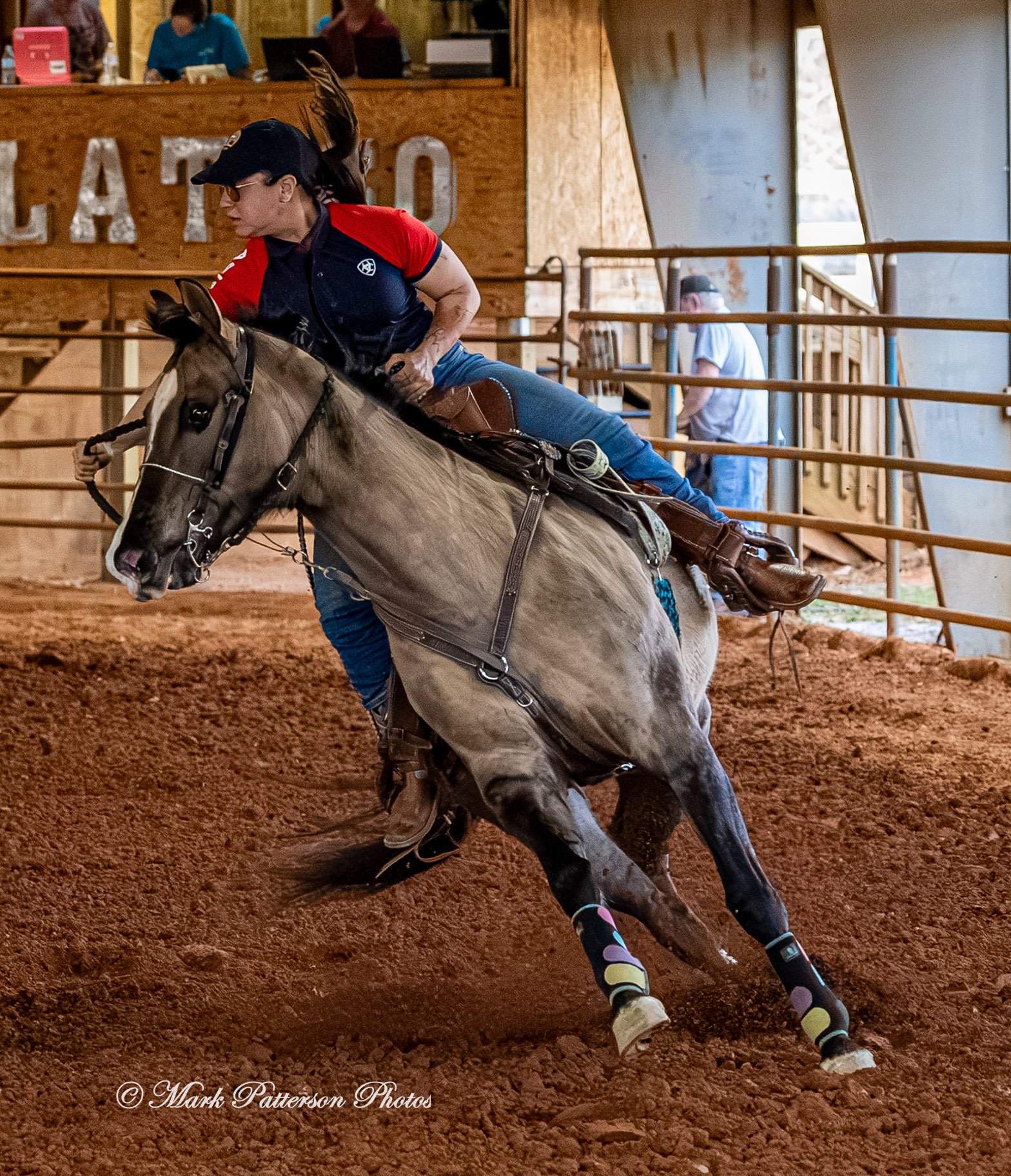 March 1, 2026, a barrel racing team competing at Latigo Farm in Landrum, SC. #26939