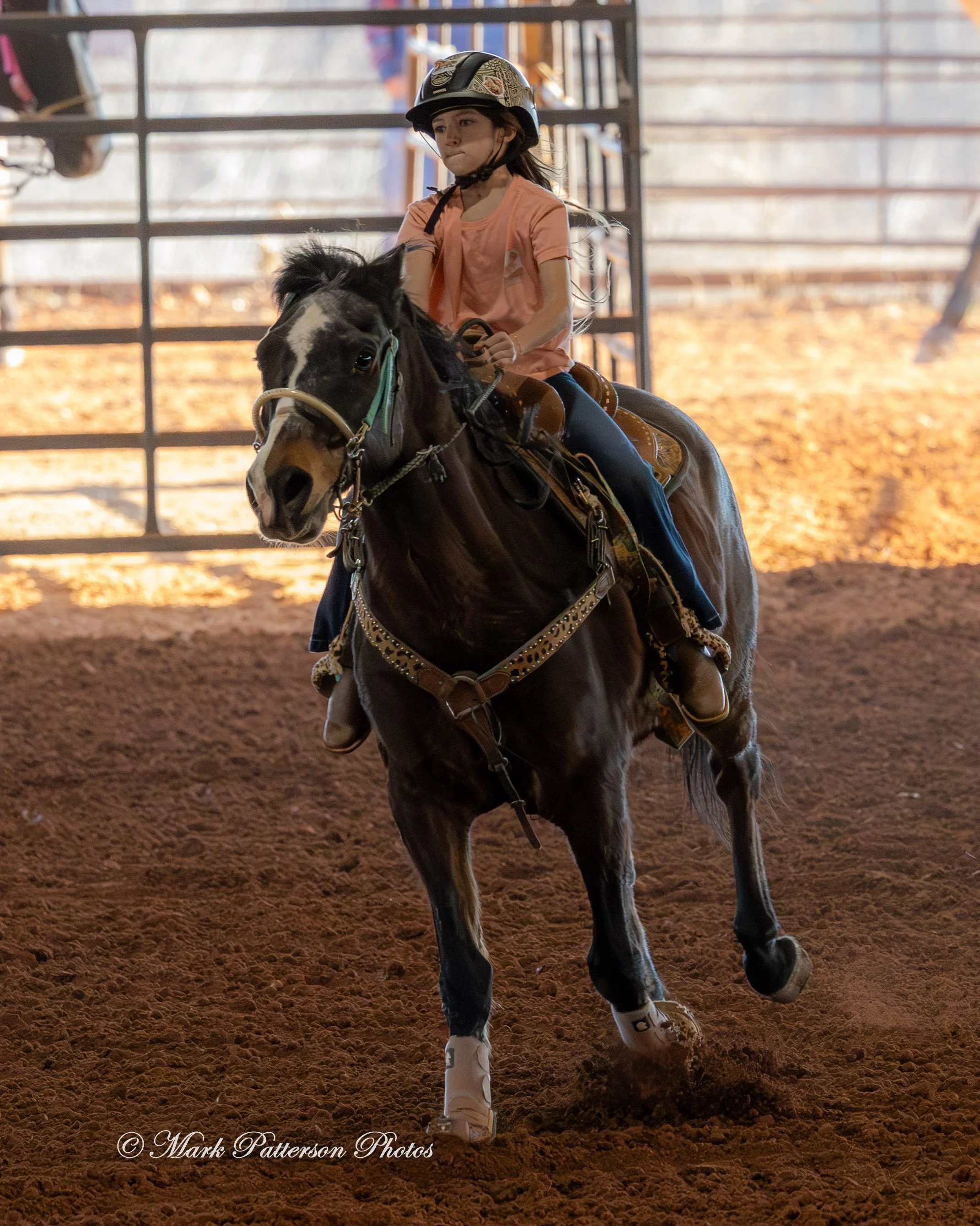 January 4, 2026, a barrel racing team competing at Latigo Farm in Landrum. #17630