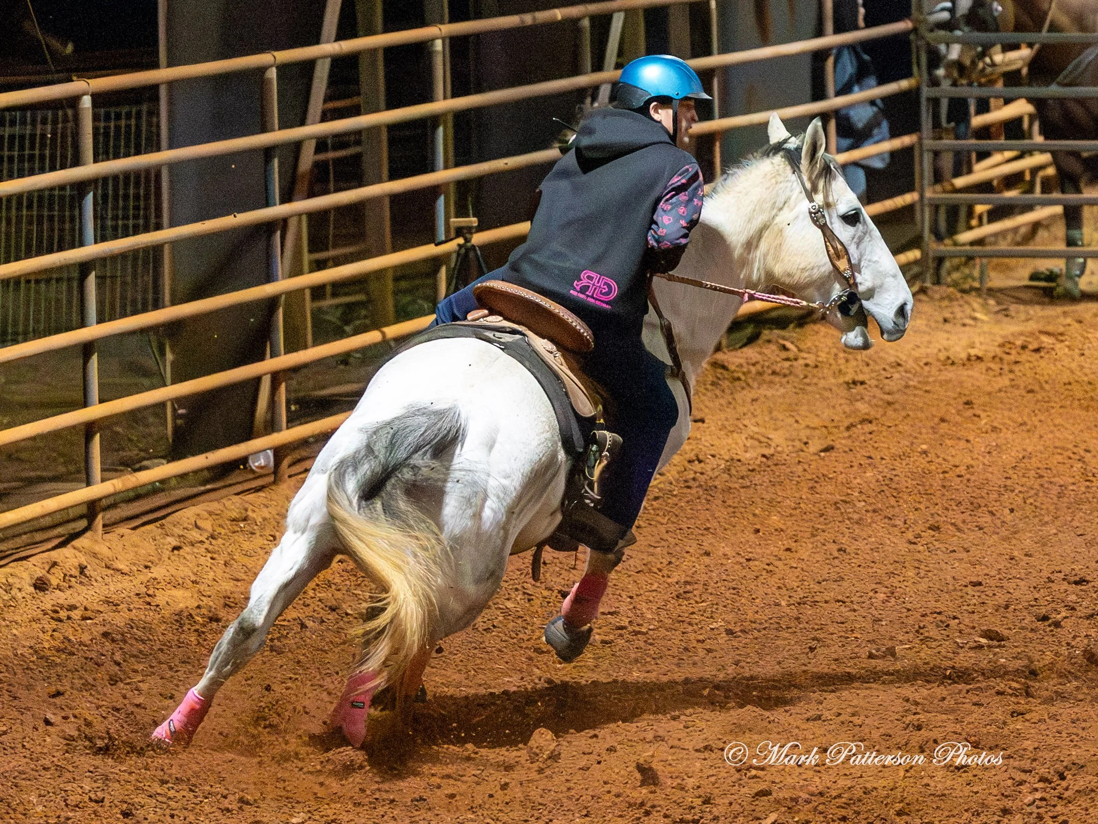 January 4, 2026, a barrel racing team competing at Latigo Farm in Landrum. #20001