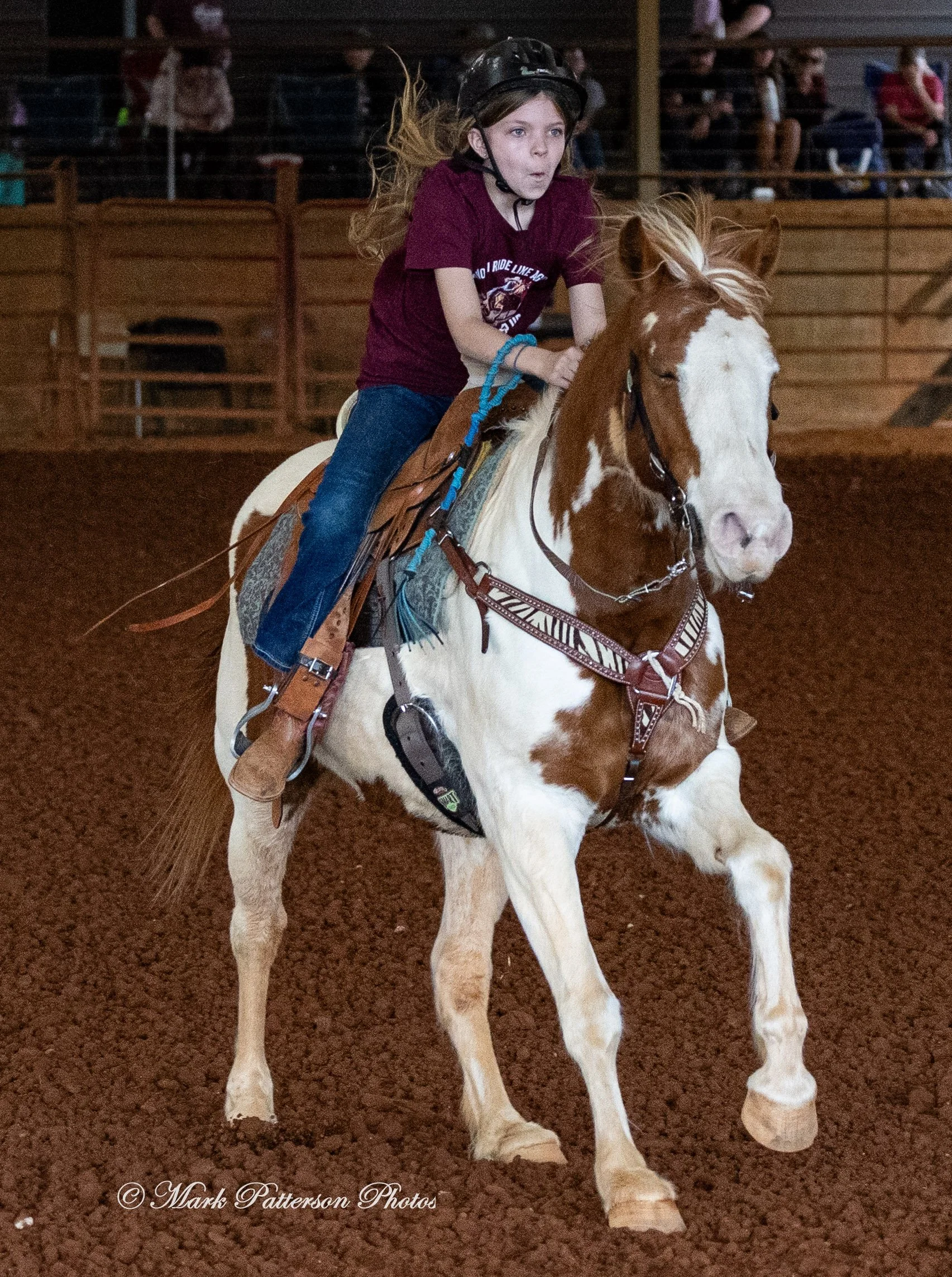 March 1, 2026, a barrel racing team competing at Latigo Farm in Landrum, SC. #24984