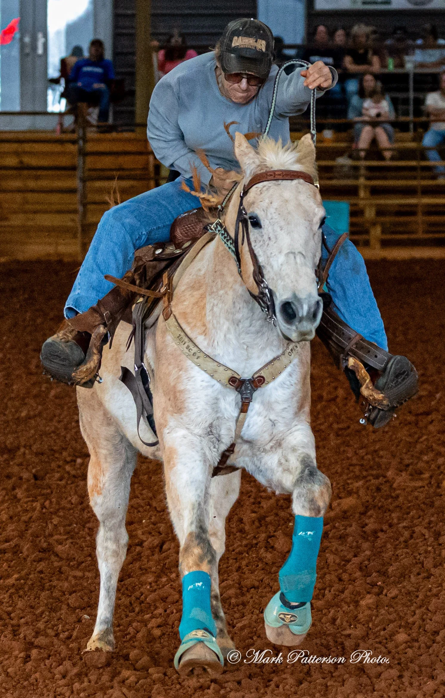 March 1, 2026, a barrel racing team competing at Latigo Farm in Landrum, SC. #25584