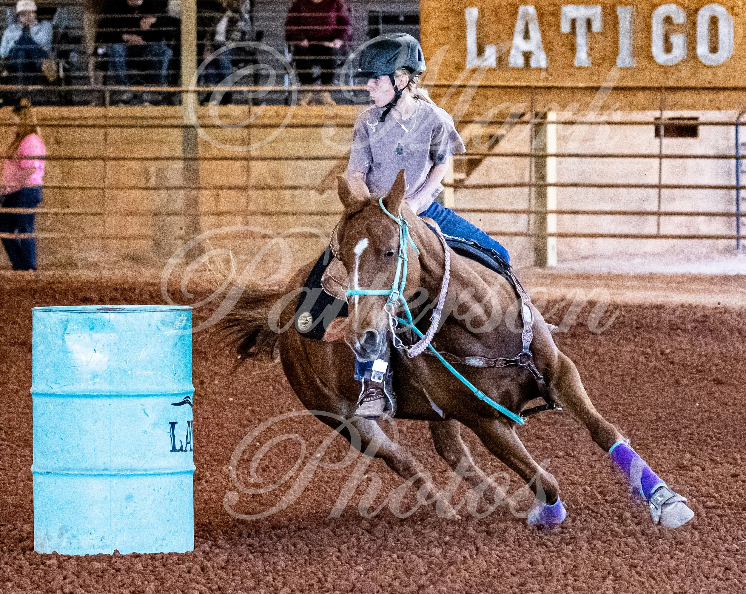 May 3, 2026, a barrel racing team competing at Latigo Farm in Landrum, SC. #11707