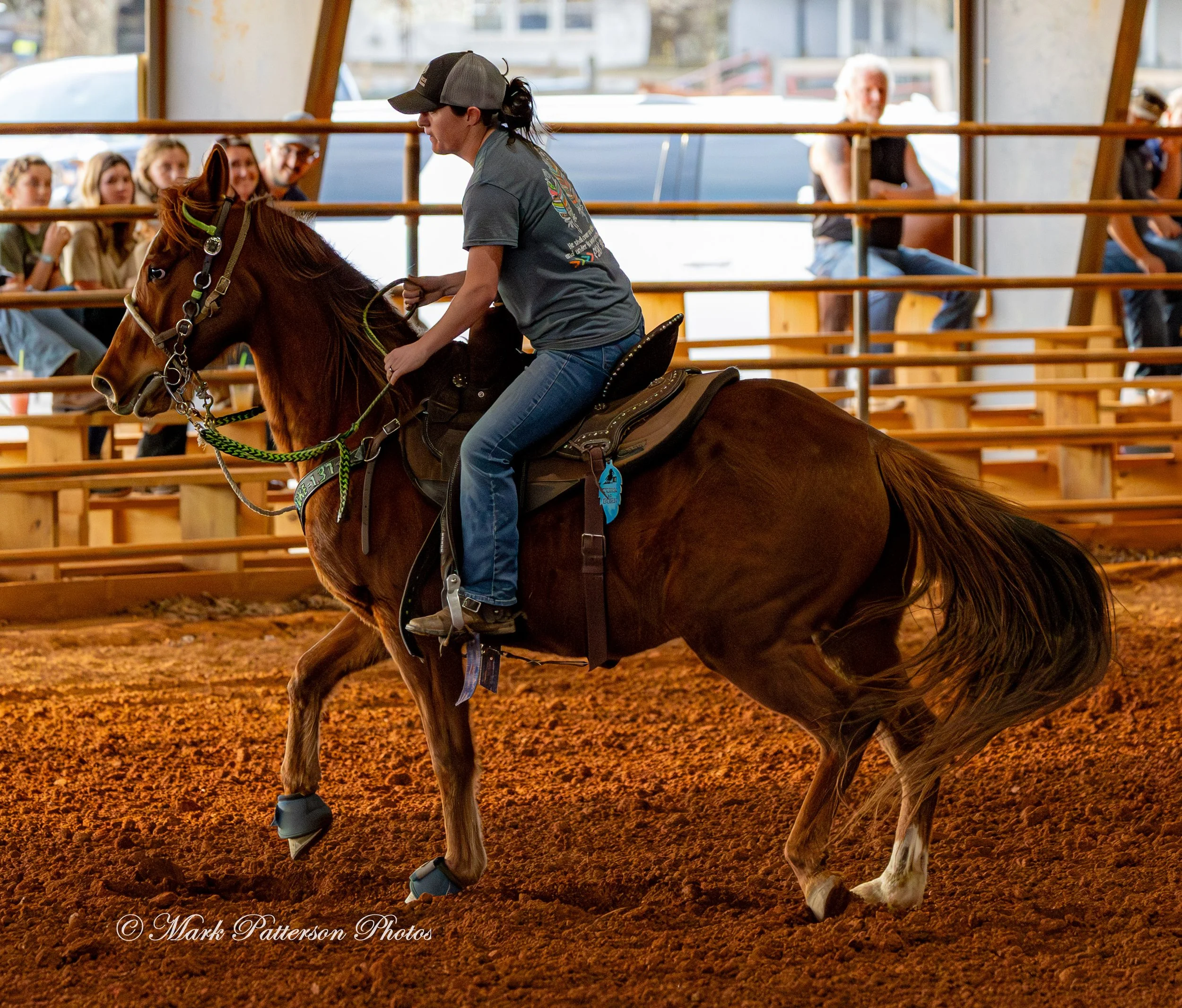 March 1, 2026, a barrel racing team competing at Latigo Farm in Landrum, SC. #26445