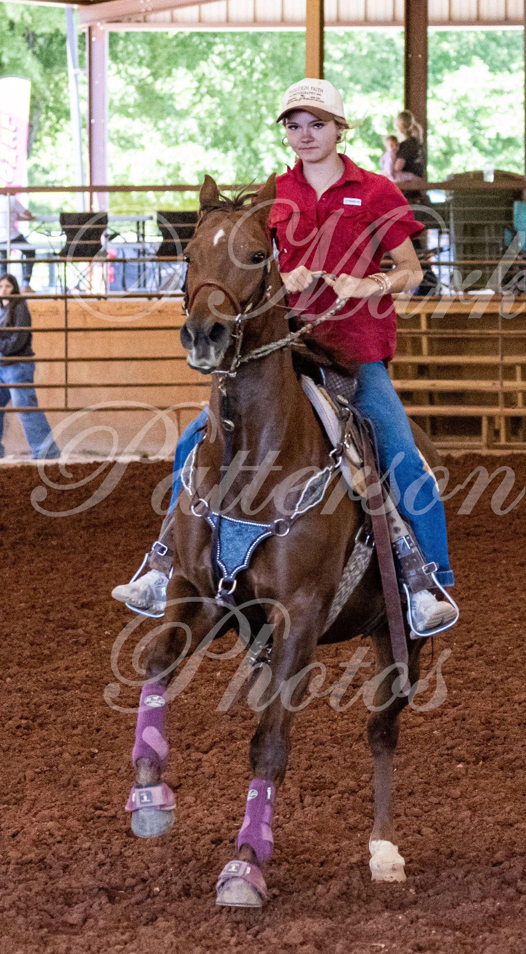 May 3, 2026, a barrel racing team competing at Latigo Farm in Landrum, SC. #10922