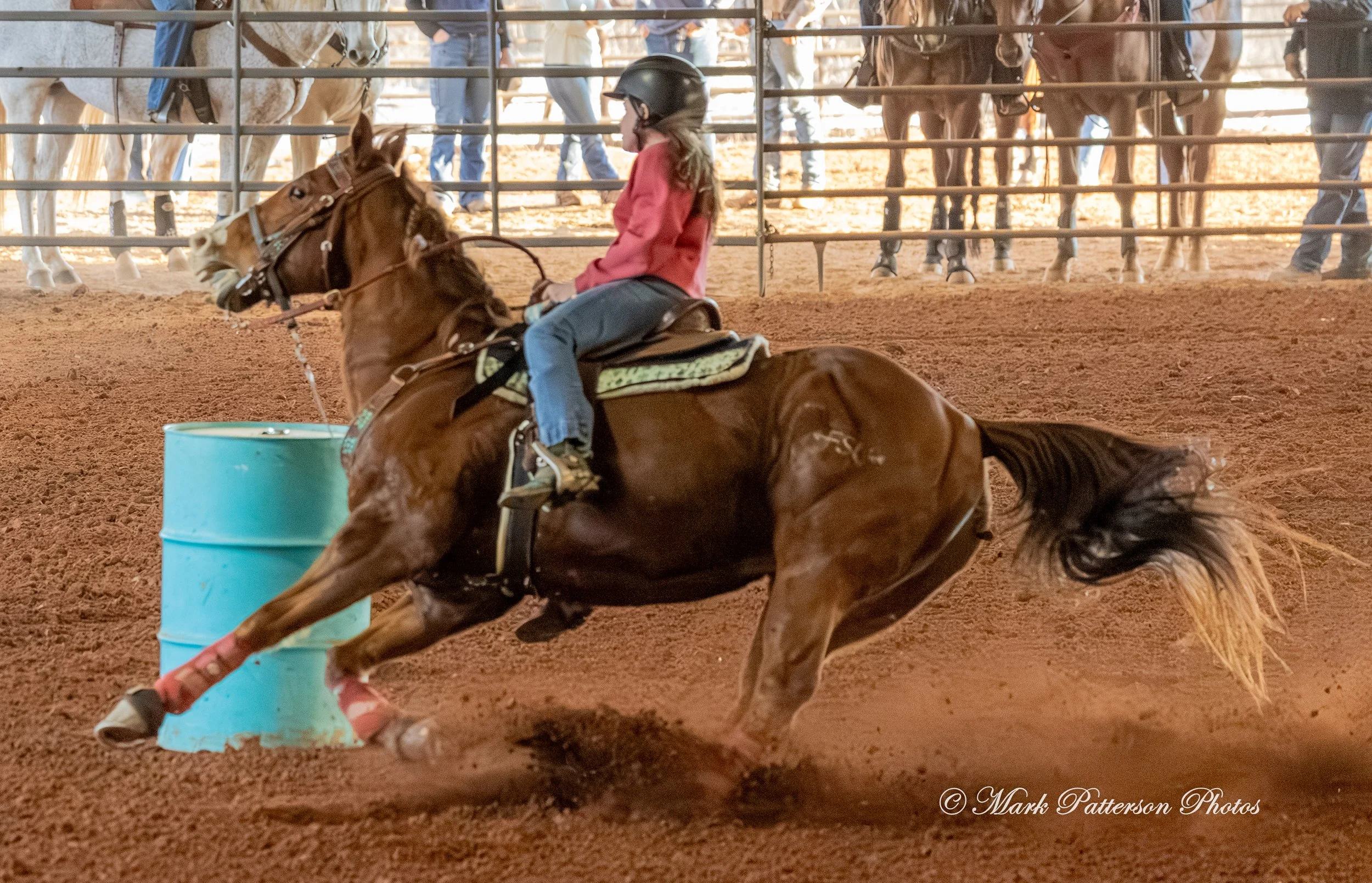 January 4, 2026, a barrel racing team competing at Latigo Farm in Landrum. #18153