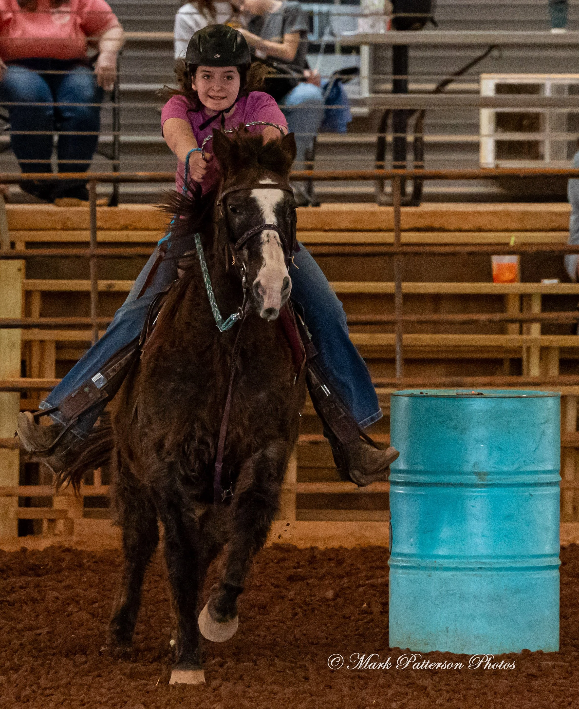 March 1, 2026, a barrel racing team competing at Latigo Farm in Landrum, SC. #25283