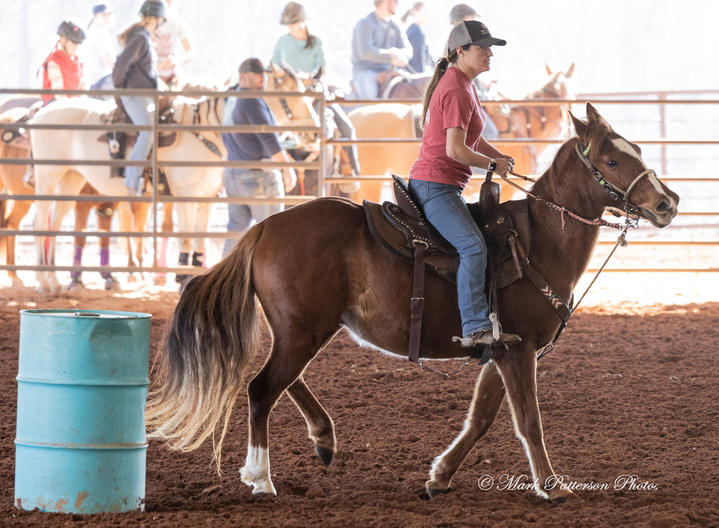 January 4, 2026, a barrel racing team competing at Latigo Farm in Landrum. #17143