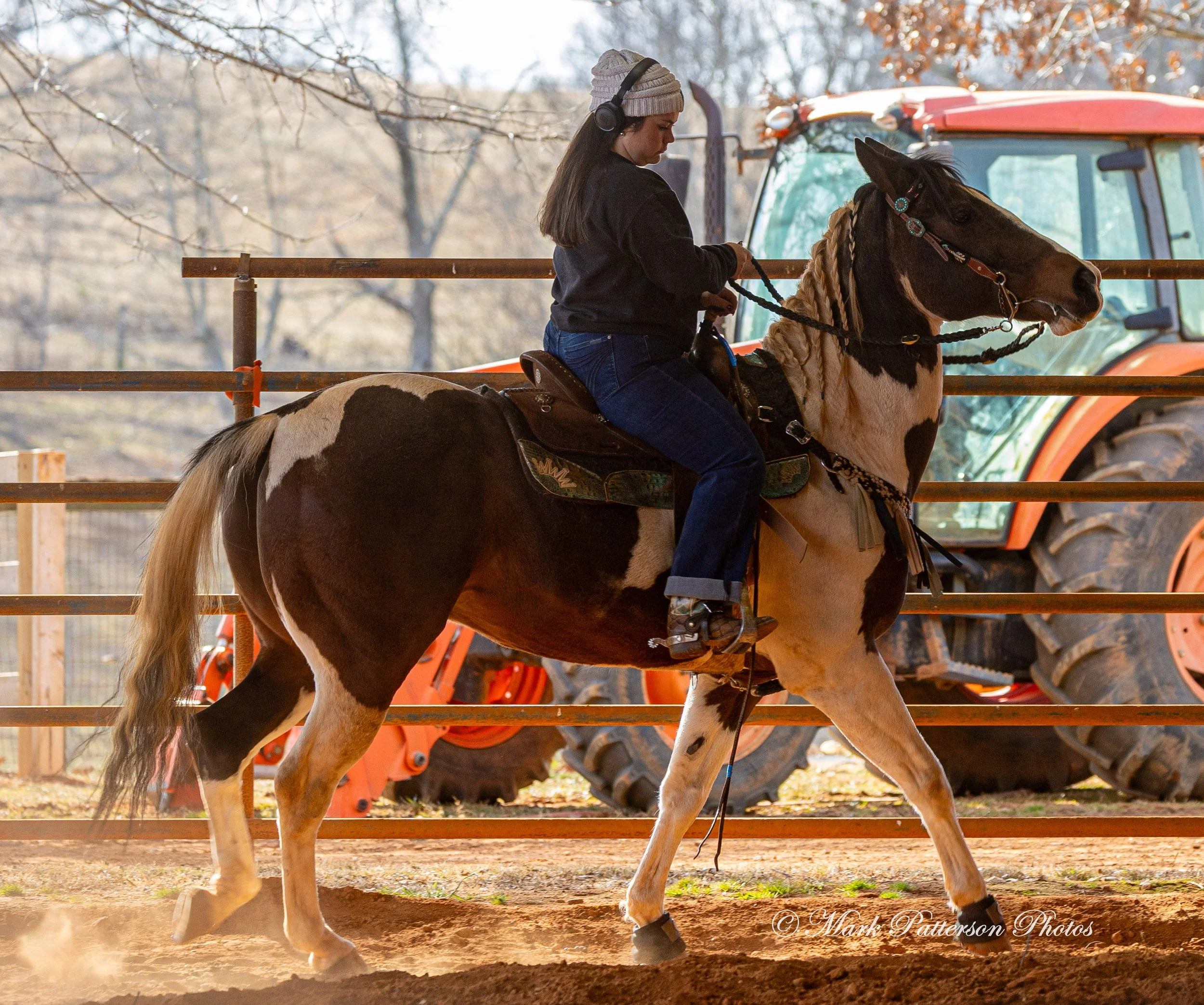 February 8, 2026, a barrel racing team competing at Latigo Farm in Landrum, SC. #21177