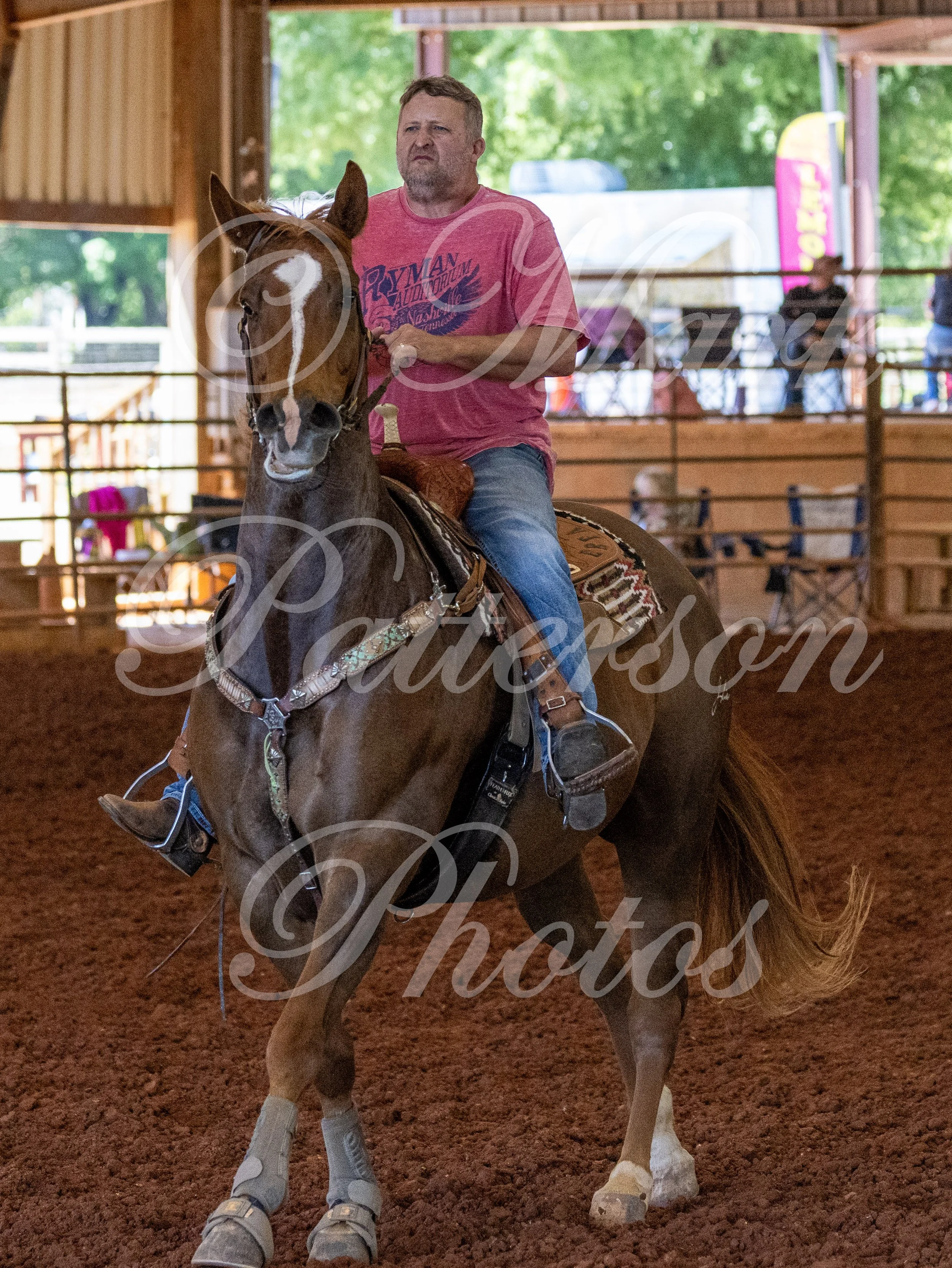 May 3, 2026, a barrel racing team competing at Latigo Farm in Landrum, SC. #11076