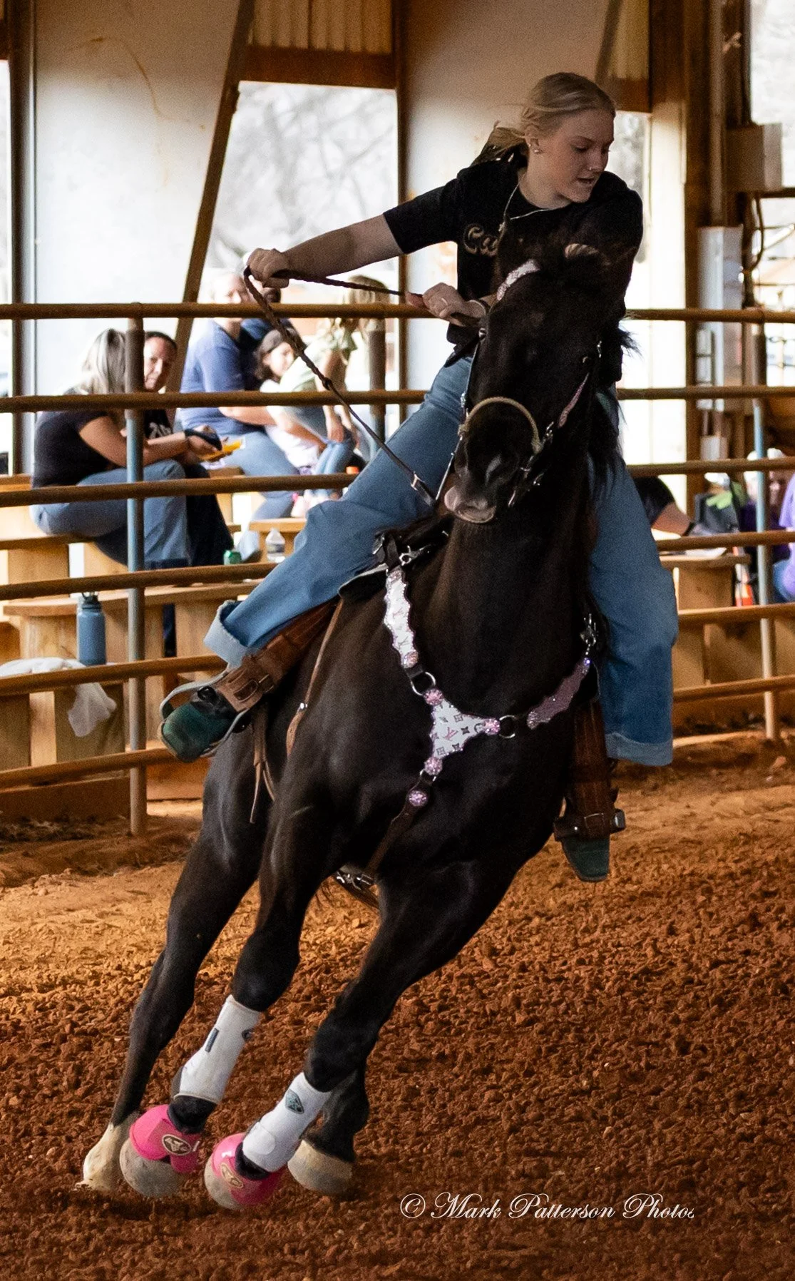 March 1, 2026, a barrel racing team competing at Latigo Farm in Landrum, SC. #25349