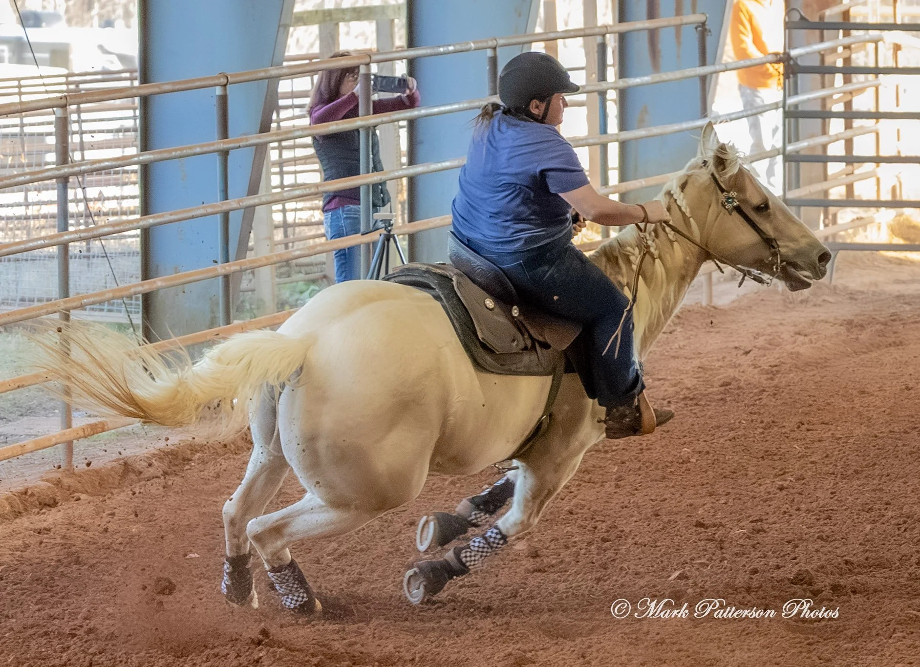 January 4, 2026, a barrel racing team competing at Latigo Farm in Landrum. #18180