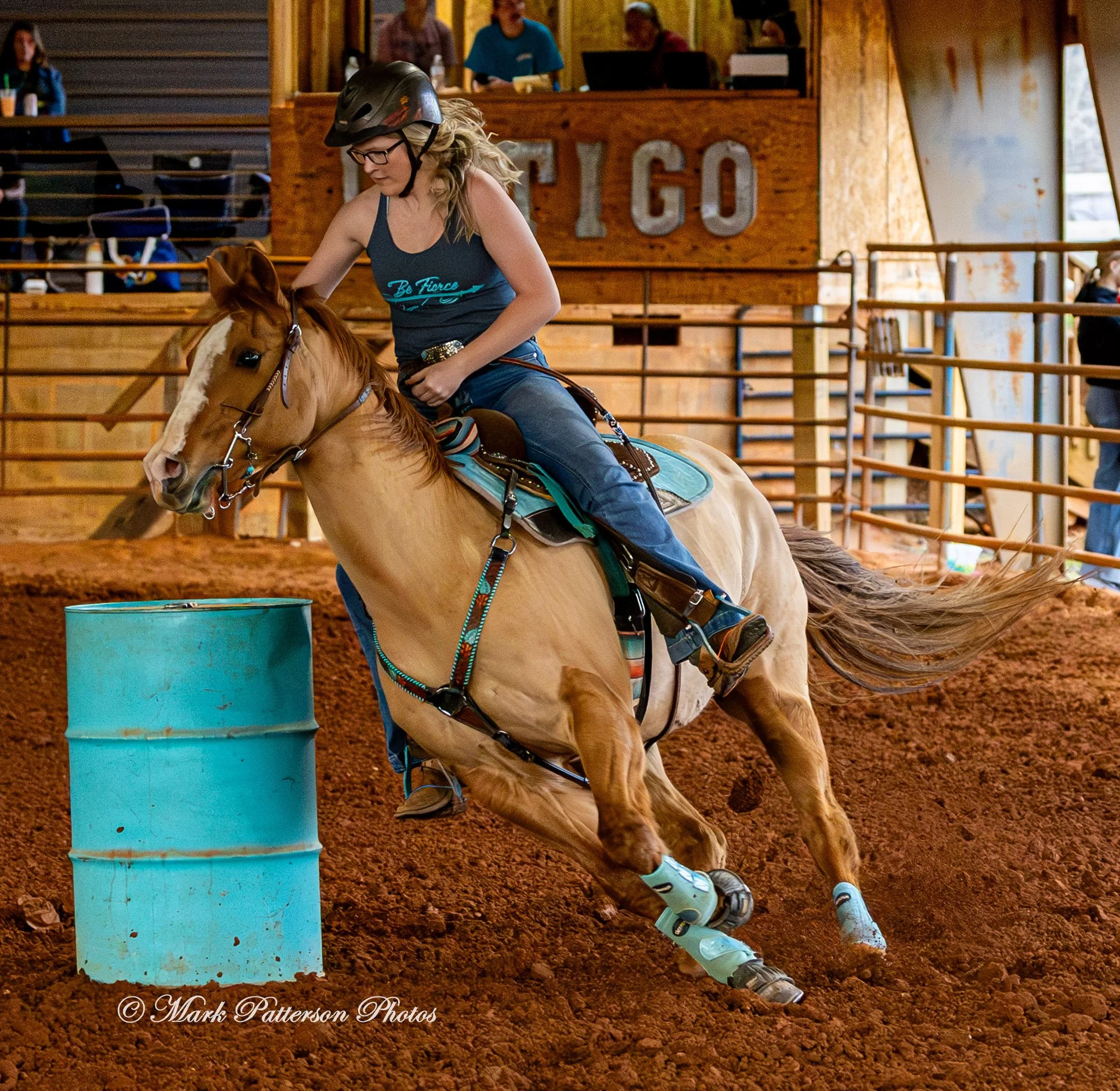 March 1, 2026, a barrel racing team competing at Latigo Farm in Landrum, SC. #26402