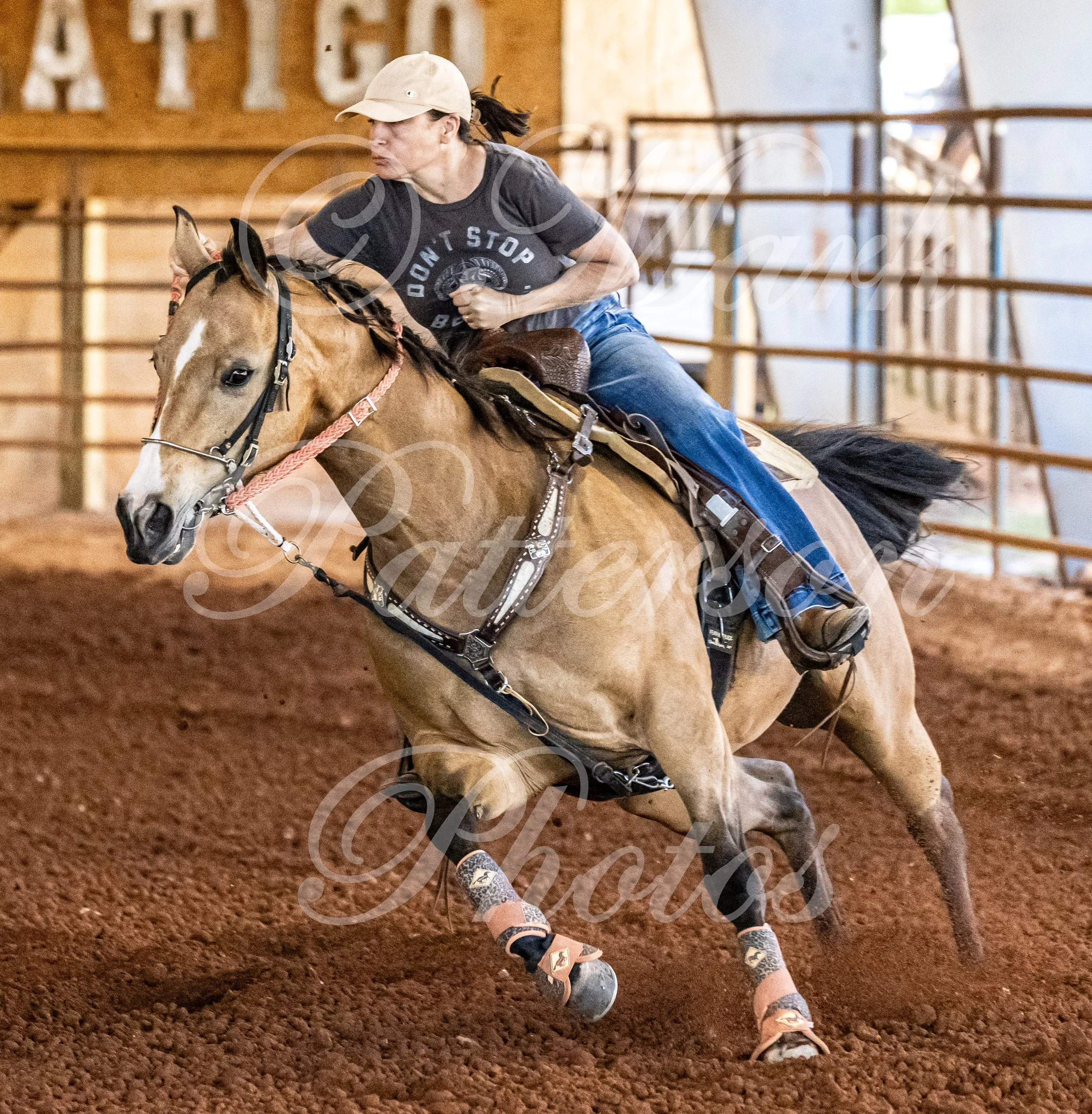 May 3, 2026, a barrel racing team competing at Latigo Farm in Landrum, SC. #13157